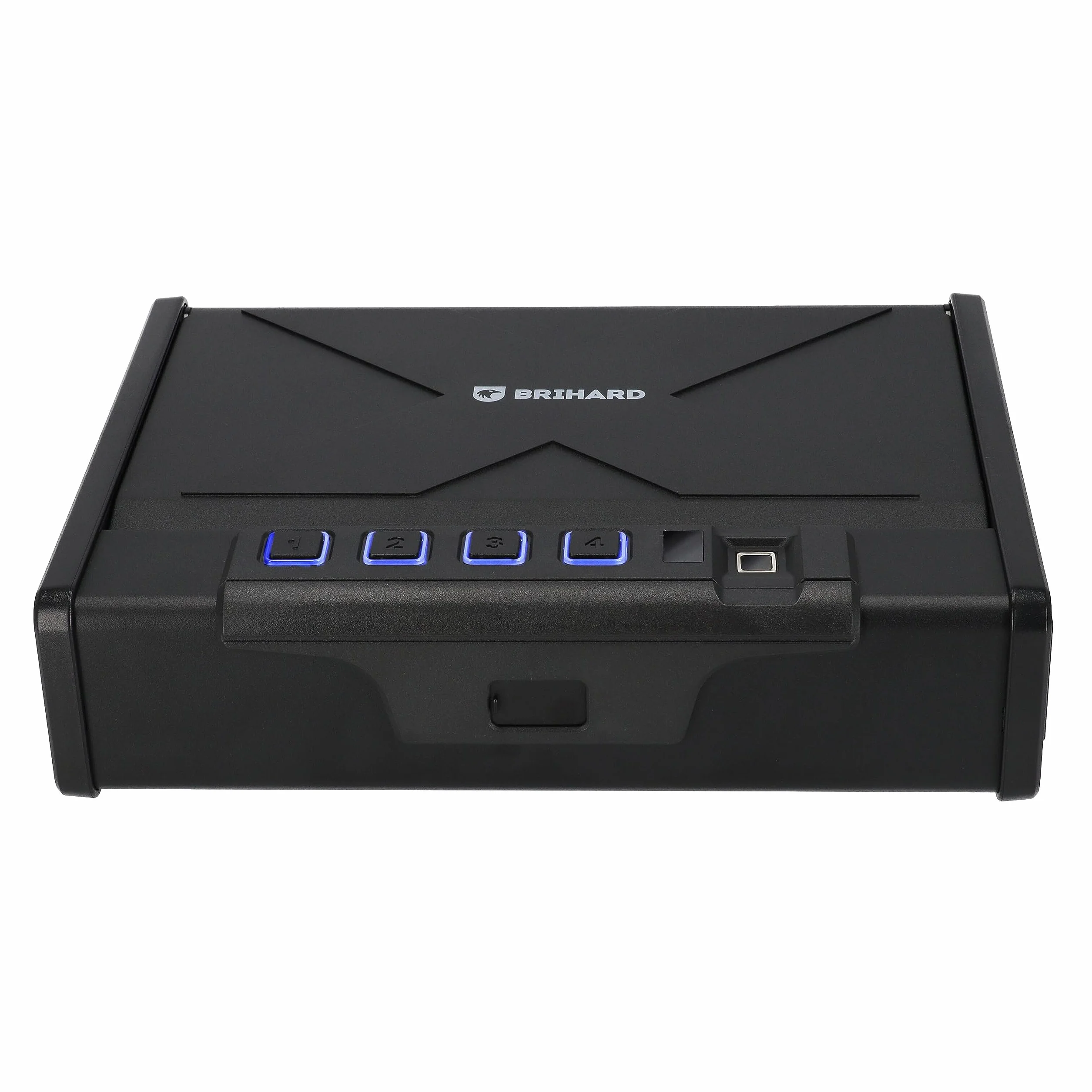 Caja fuerte portátil biométrica para pistola con lector de huellas dactilares y teclado retroiluminado, cable de acero