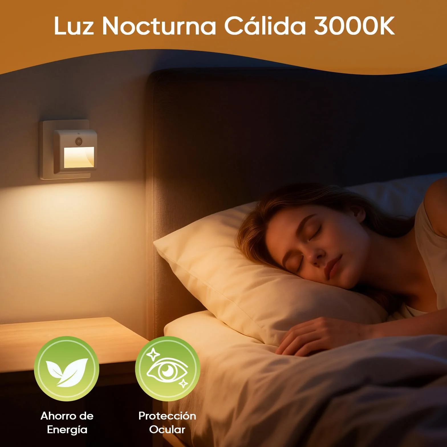 Suright Luz Nocturna con Sensor de Movimiento 2 Piezas LED Bebe Lámpara para Niños Habitación Blanca Cálida Regulable 3 Modos