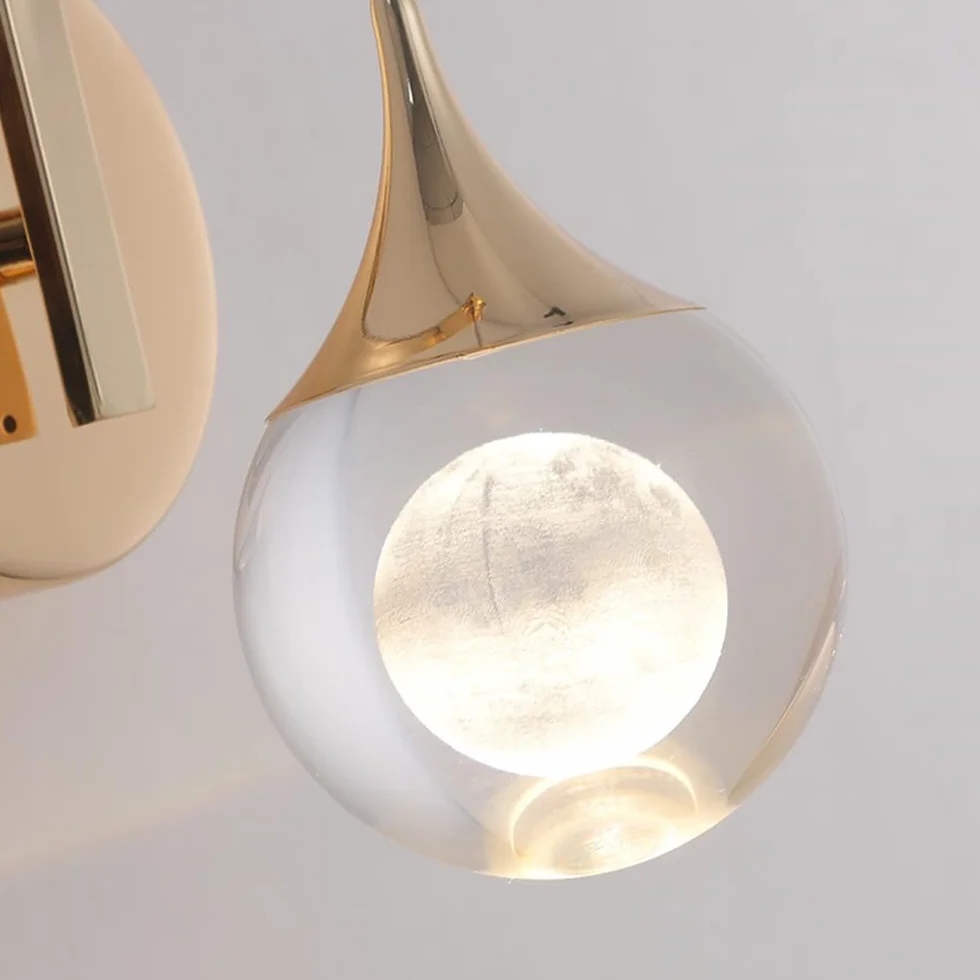 Lámpara de Pared Nórdica Cristal LED para Hogar Sala de Estar Dormitorio Decoración