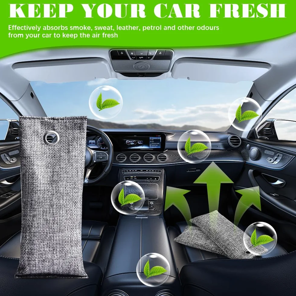 Bolsas Purificadoras de Aire de Carbón de Bambú 4 Pcs 75g Eliminador de Olores para Zapatos Armarios Automóvil