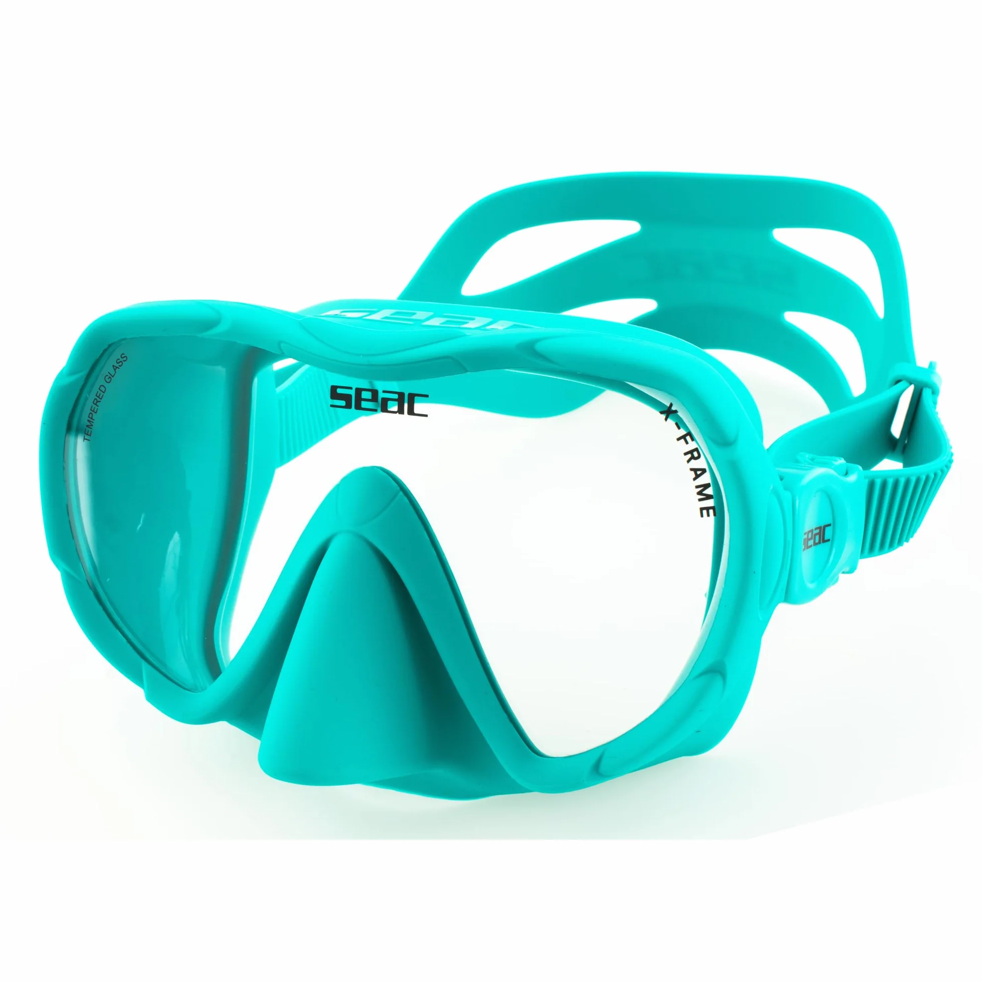 SEAC X-Frame - Máscara de Buceo Frameless de Silicona con Monolente de Vidrio Templado | Visión Nítida y Estabilidad Bajo el Agua, Volumen Reducido | para Buceo y Snorkel – Made in Italy