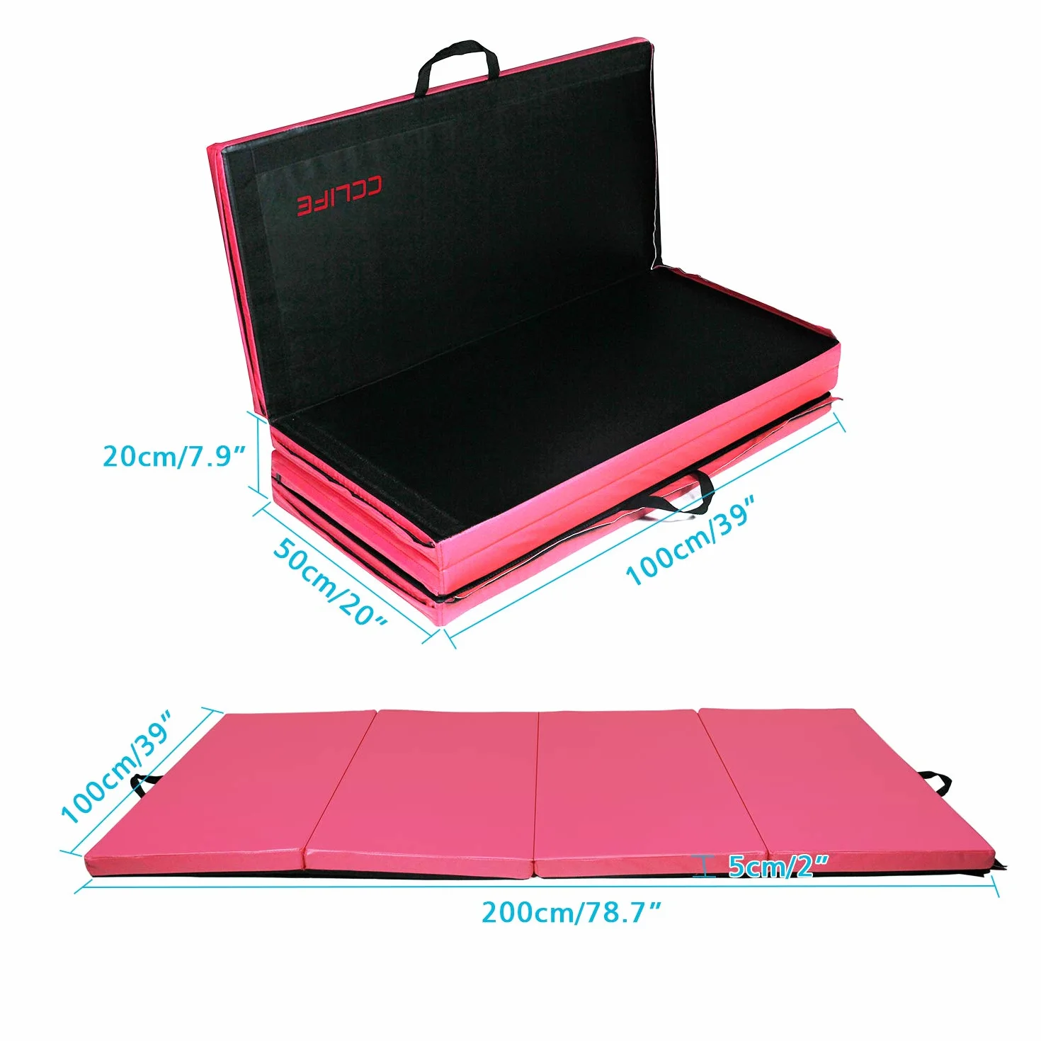CCLIFE Colchoneta Plegable Gimnasia Espuma 180x80x5cm 200x100x5cm Antideslizante Resistente