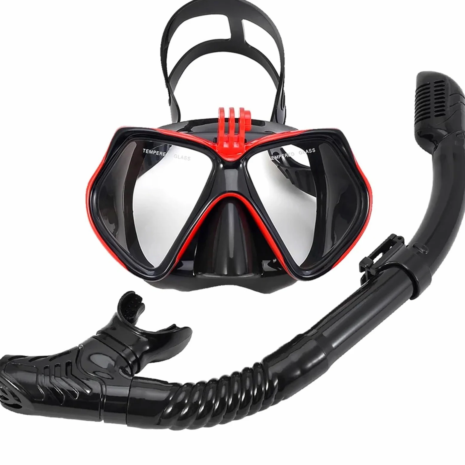 Máscara de Snorkel Buceo Máscara de Buceo con Kit de Snorkel para cámara Deportiva subacuática GoPro, Gafas de natación Profesionales antivaho y secas