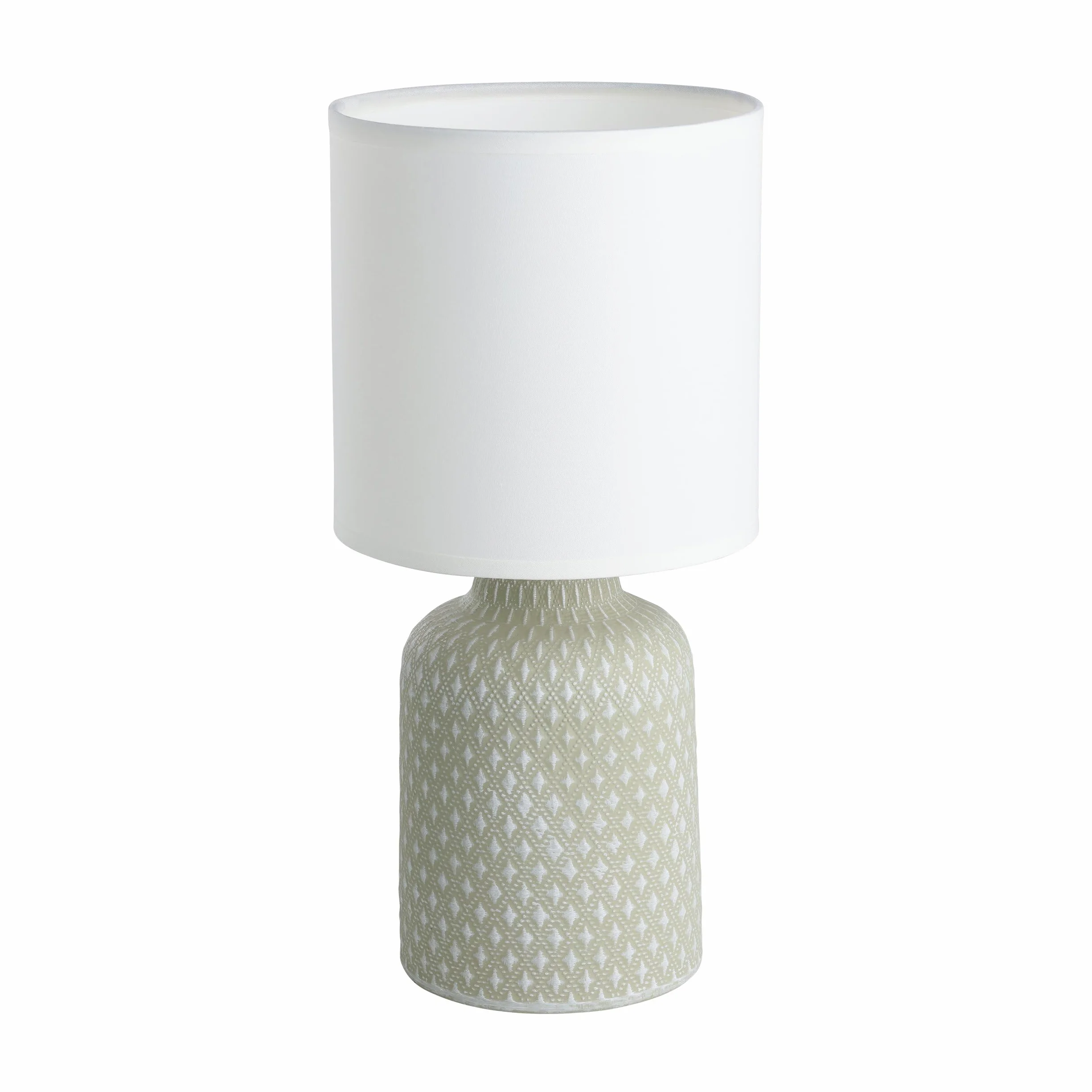 Eglo Bellariva Lámpara de mesa cerámica gris textil blanco E14