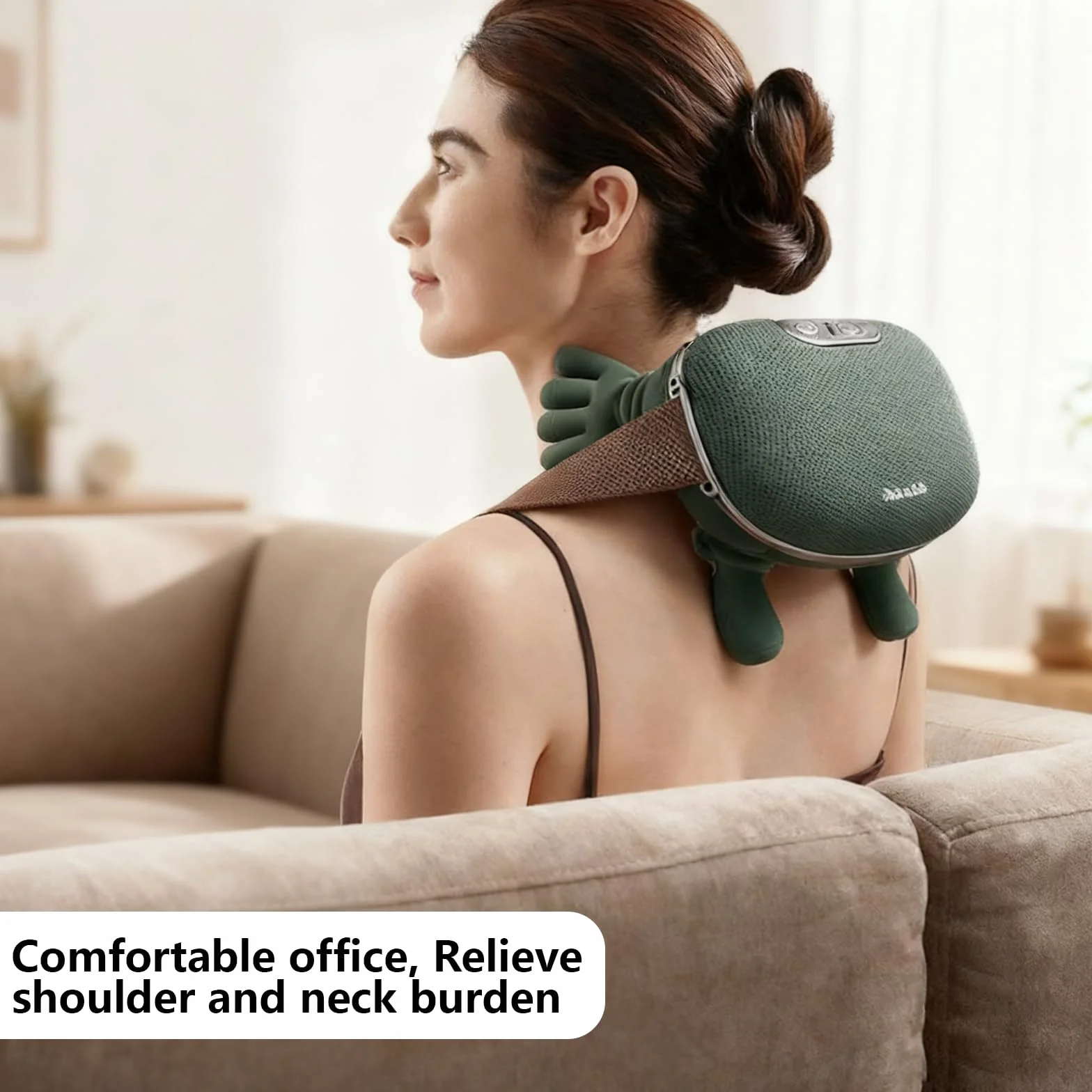 Masajeador de cuello 4D inalámbrico con calor cervical y 3 niveles