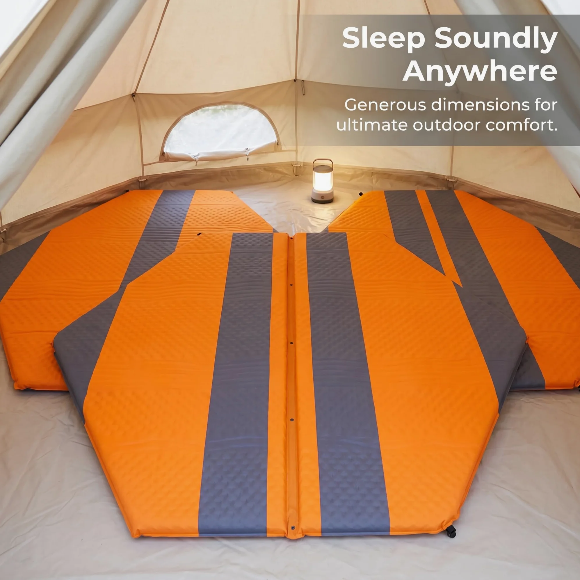 Colchón Autoinflable para Camping, Colchón Inflable para Acampar, para, Verde Oscuro, Colchoneta de Aire Hexagonal pequeña para 3-4 Personas (versión Mejorada para Tienda de campaña)