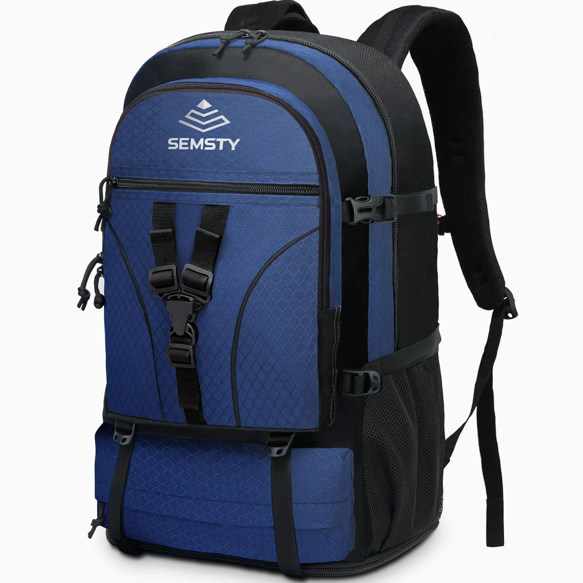 Mochila de senderismo, 40 L + 10 L, mochila de viaje expandible aprobada para vuelo, camping, mochila de viaje para hombres y mujeres