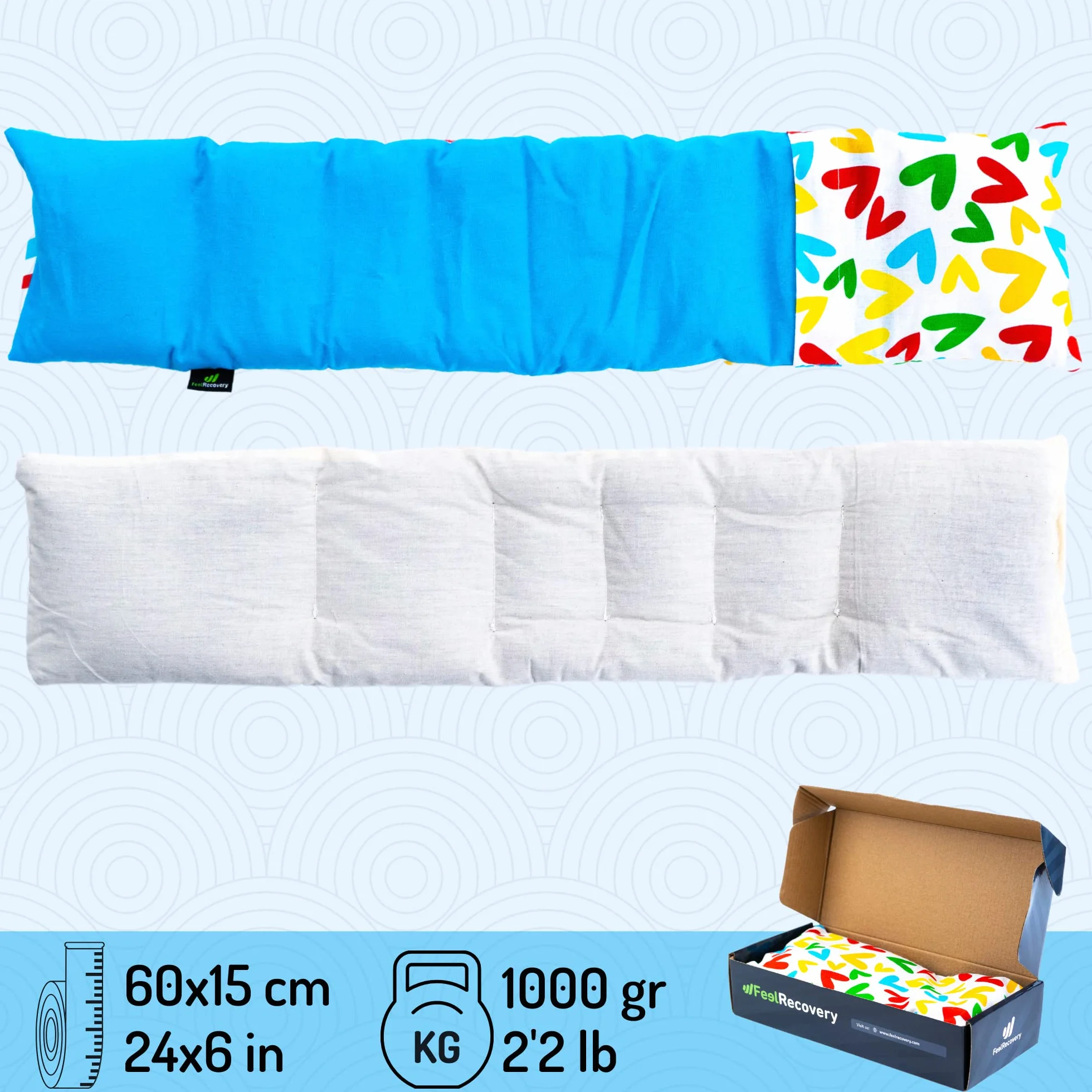 Saco Térmico Cervical con Semillas y Lavanda 60x15 cm - Almohada de Cuello para Microondas
