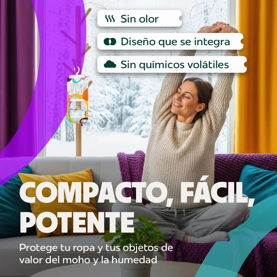 Pack x 5 Bolsas Antihumedad Deshumidificador Colgante para Armarios Garaje Trasteros Autocaravanas