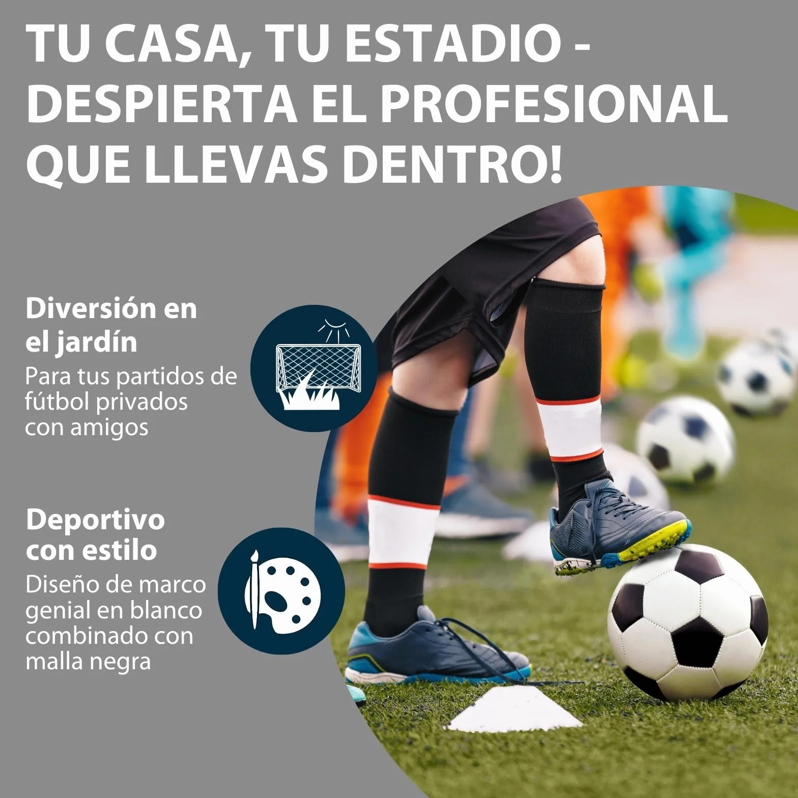 HUDORA Portería de Fútbol Avanzada 300 Blanco I para Niños/Jóvenes & Adultos I Ideal para Jardín I Impermeable & Estable para Entrenamiento de Fútbol con Red de Malla Fina