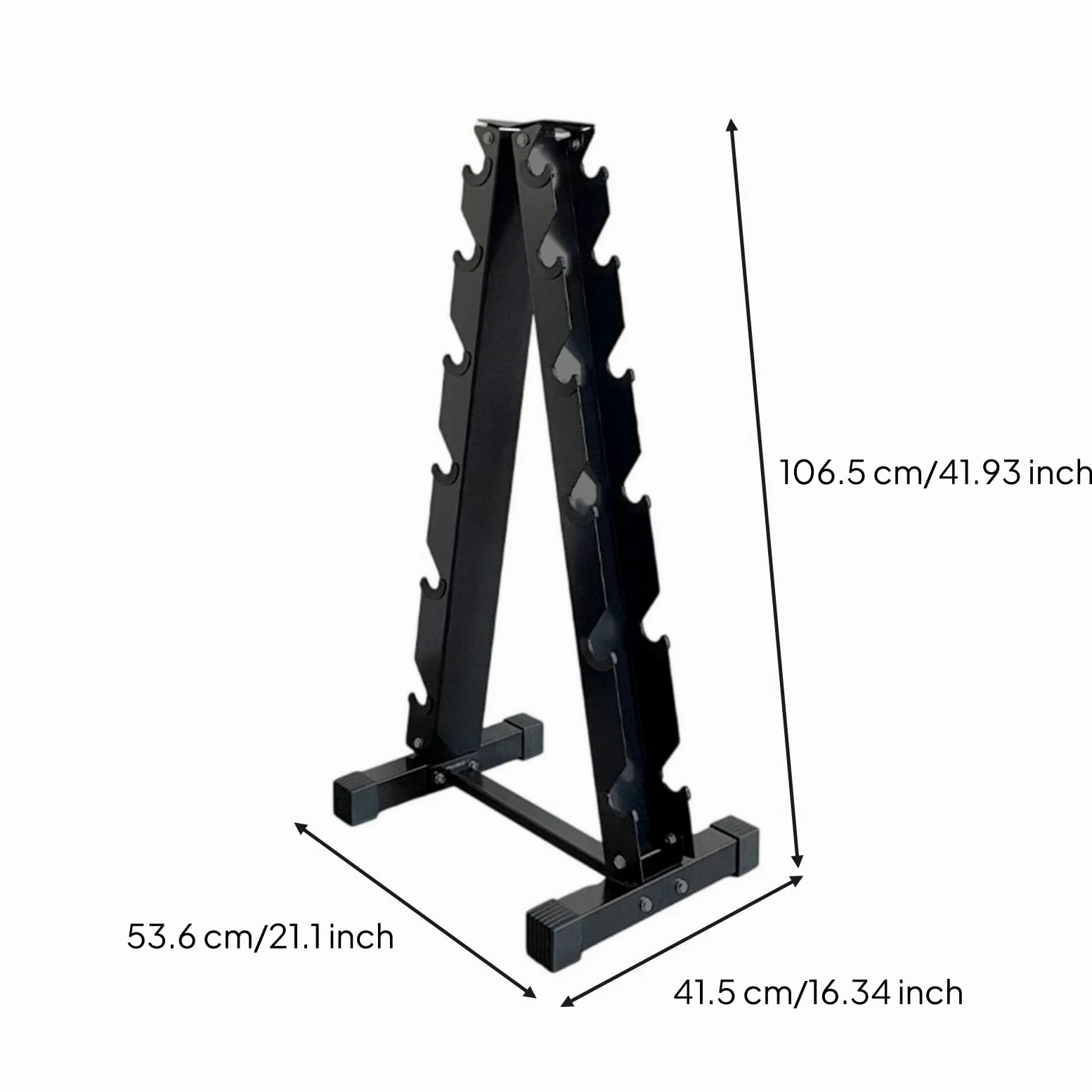 Gralara Soporte para Mancuernas Estantería Pesas Organizador Compacto Rack Hierro 6 Niveles Base Firme Pies Antideslizantes Zona Deporte Adecuado para Gimnasio Doméstico Área de Musculación Garaje