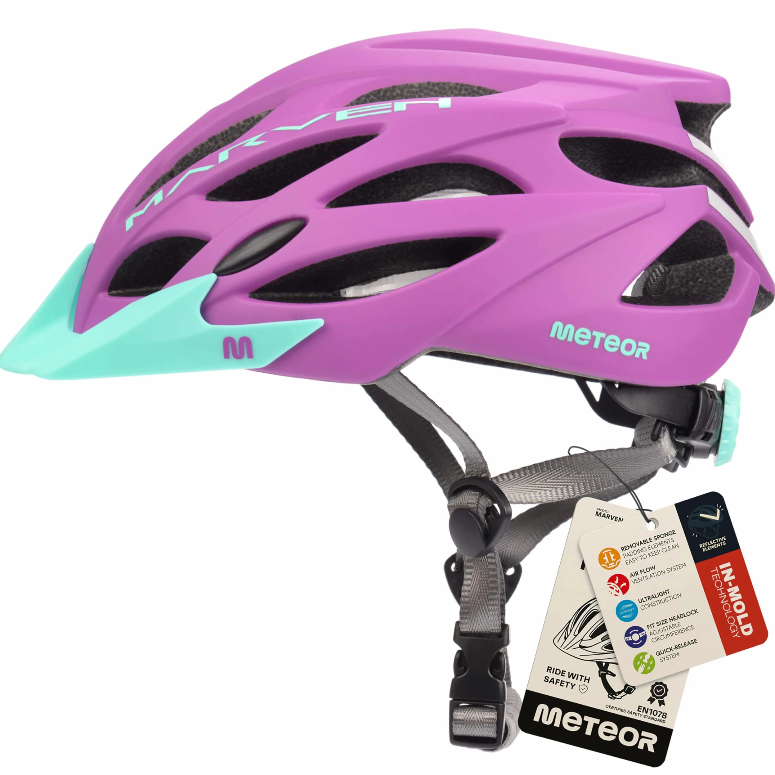 Casco Bicicleta - Helmet Ciclismo para Jóvenes y Adulto - Bicicleta Patineta Skate Patines Monopatines - Bici Accesorios - Marven