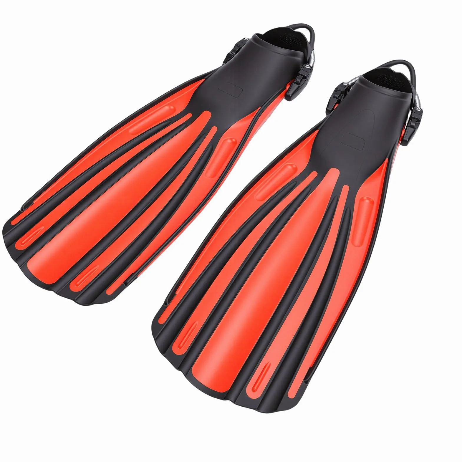 Aletas de Buceo Largas Profesionales, Aletas de Buceo TPR Ajustables para Profundo, Natación y Surf, Diseño sin Costuras para Propulsión y Eficiencia