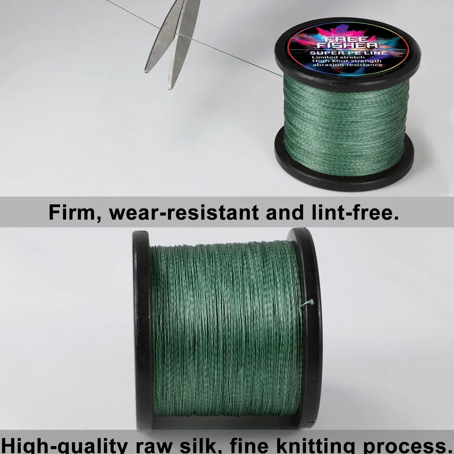 Sedal Trenzado Pesca 300m/1000m 8 Trenzados Resistentes Desgaste Suaves Hilos de Pesca PE Fuerte Tensión Línea Mar Pesca Línea 5.4-90kg, Verde Militar (1000m), 12# (0.60mm/61kg)
