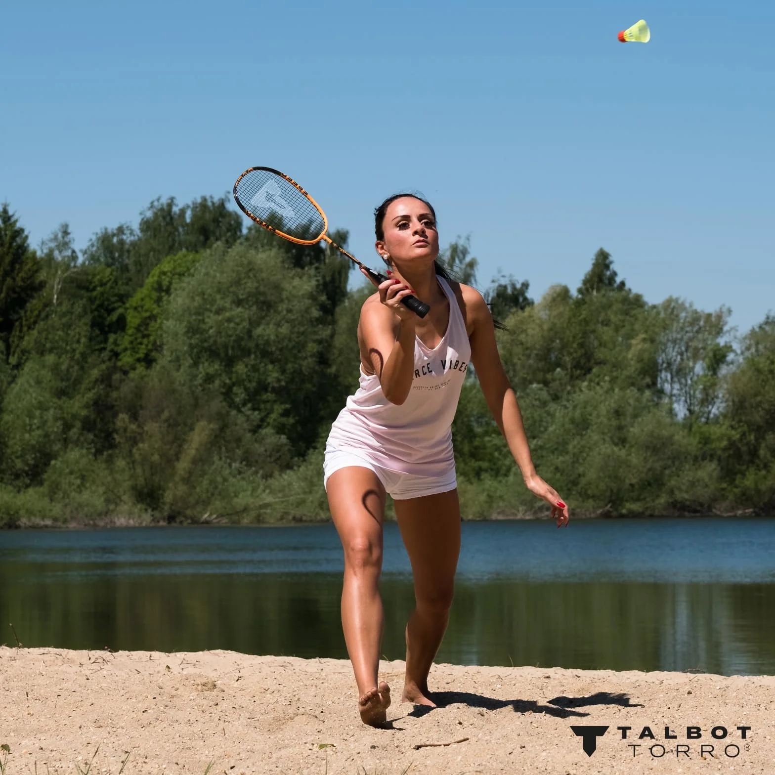 Talbot Torro Speedbadminton Set 2 Raquetas Aluminio 58,5 cm 3 Birdies Wind-Resistant Bolsa Malla