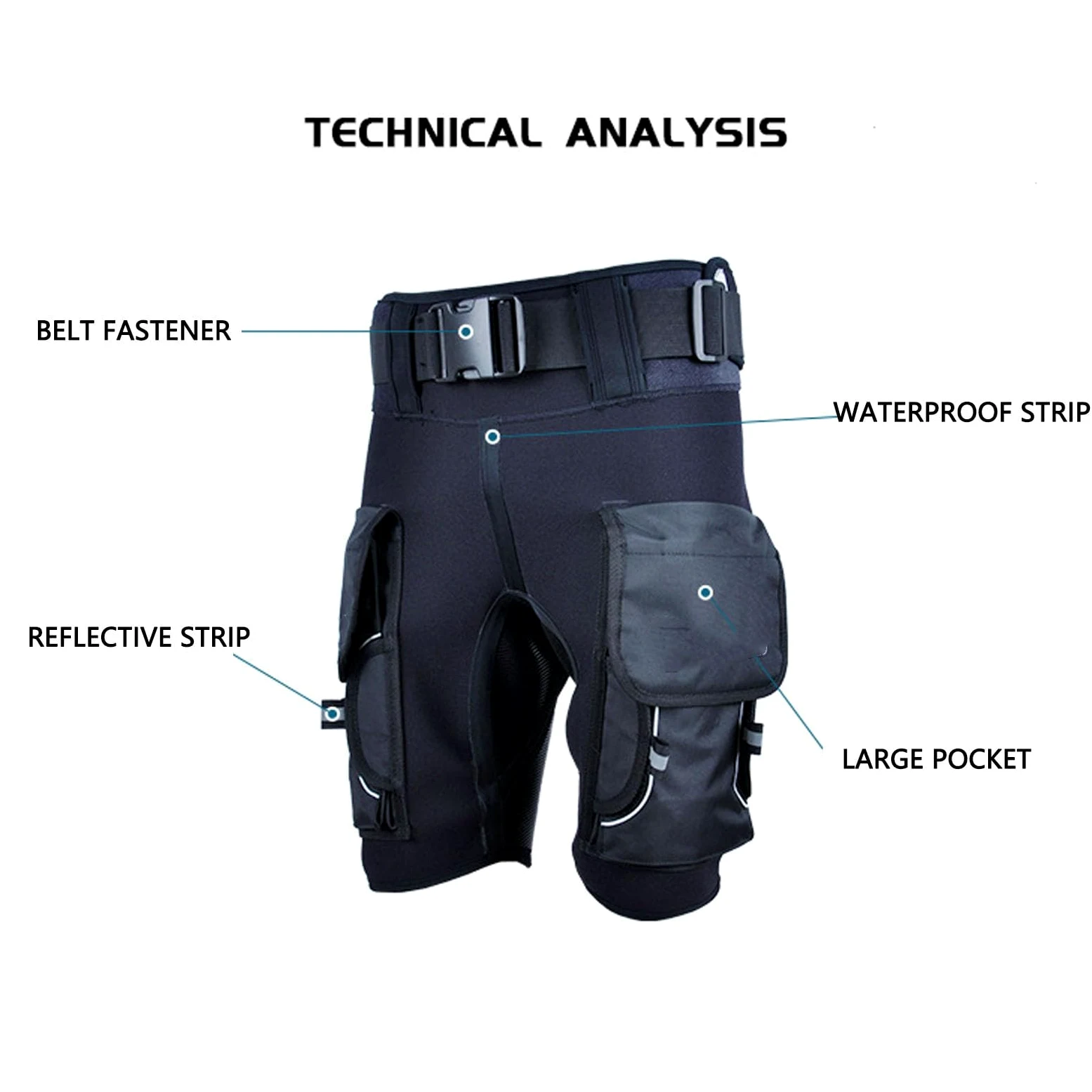 POENVFPO Pantalones cortos de neopreno técnicos para hombre, ajuste de compresión, cintura alta, calor, pantalones cortos de surf para buceo y snorkel