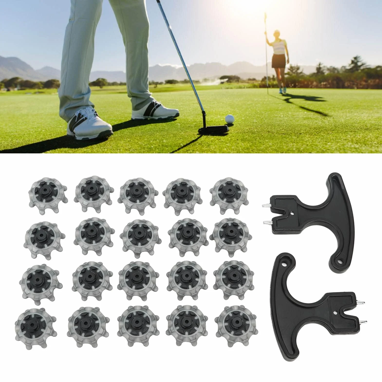 Alomejor 20 Piezas de Repuesto para Zapatos de Golf, Tacos Antideslizantes Fáciles de Instalar para un Mejor Agarre y Estabilidad