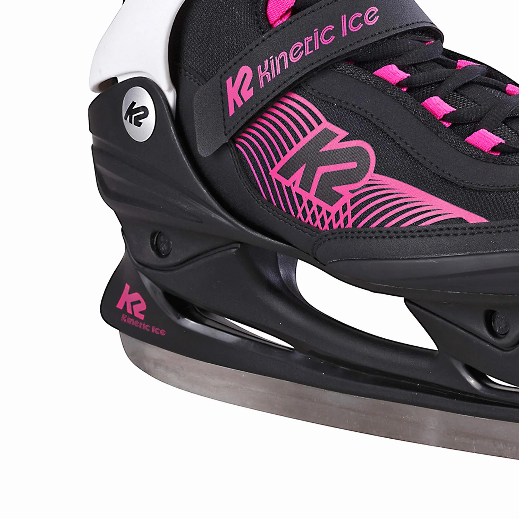 K2 Kinetic Ice W - Patines de Hielo para Mujer, Mujer, Patines de Hielo., 25E0240, Negro y Azul., EU: 39.5 (UK: 6 / US: 8.5)
