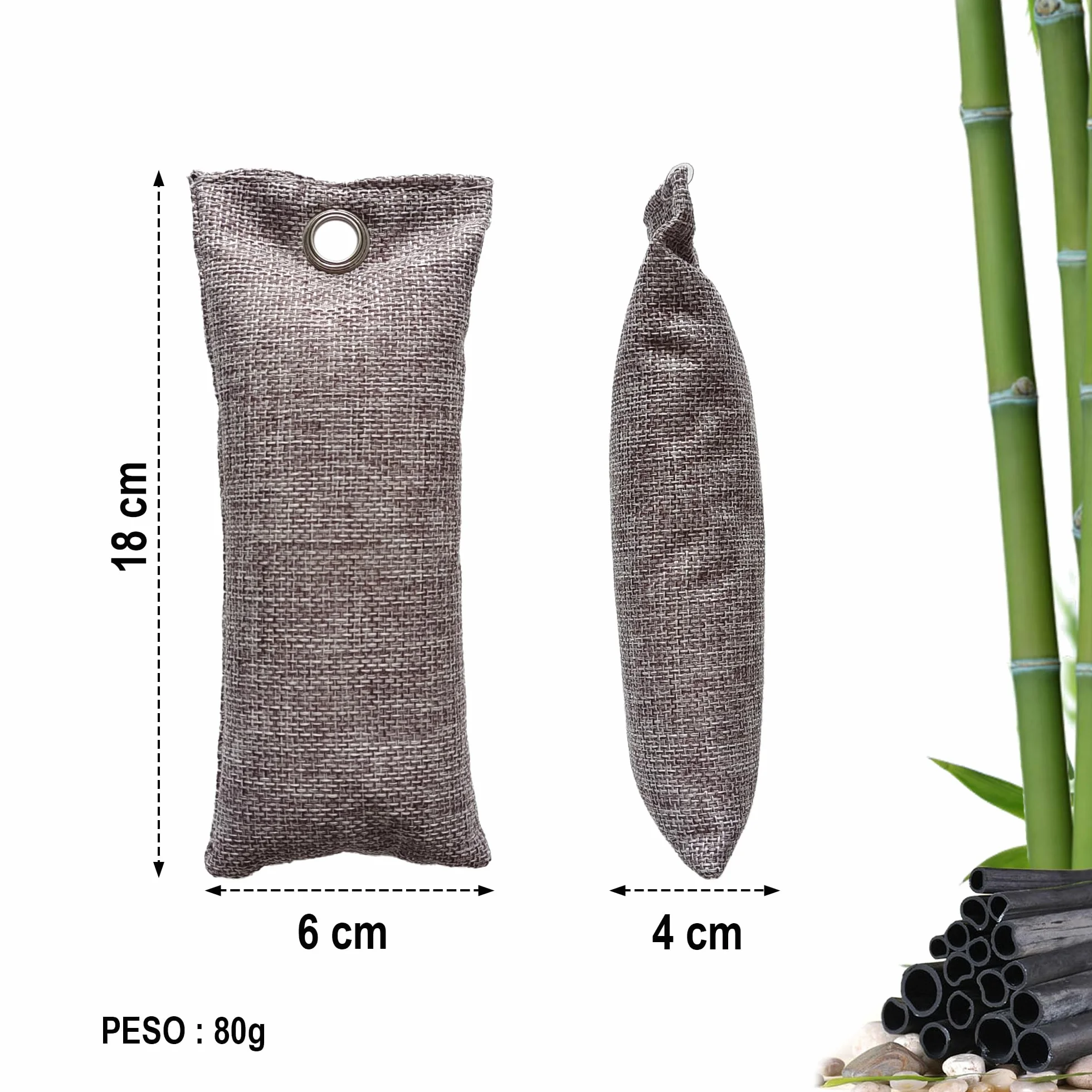 Bolsas de carbón activado 80g neutralizador absorbe olores purificadoras antihumedad armarios nevera ropa