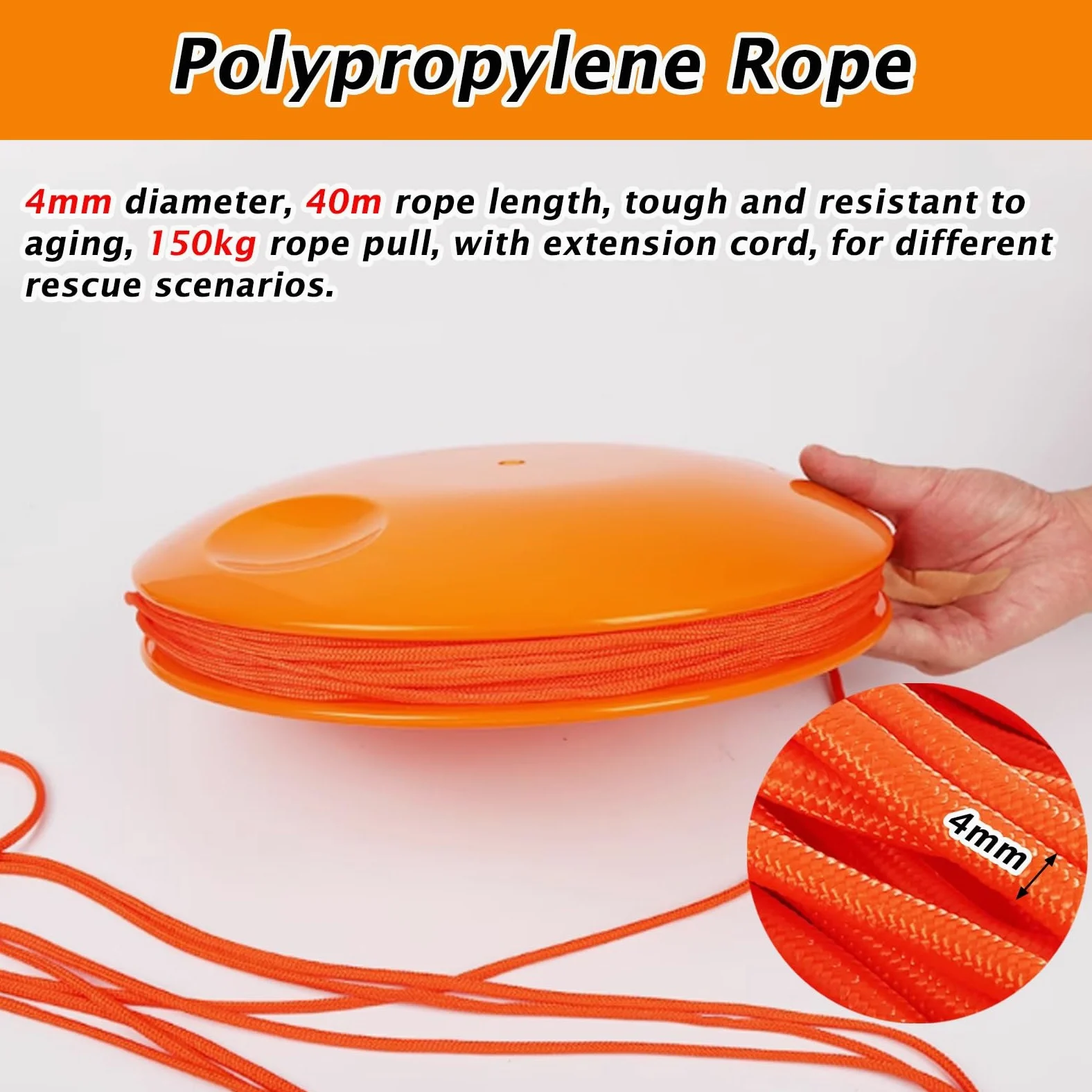 frisbee de rescate Frisbee De Rescate Para Ahogados, Frisbee Salvavidas Para Niños, Naranja De Alta Visibilidad, Dispositivos De Rescate Para Piscinas, Larga Distancia Con Cuerda De 40 M, Plástico ABS