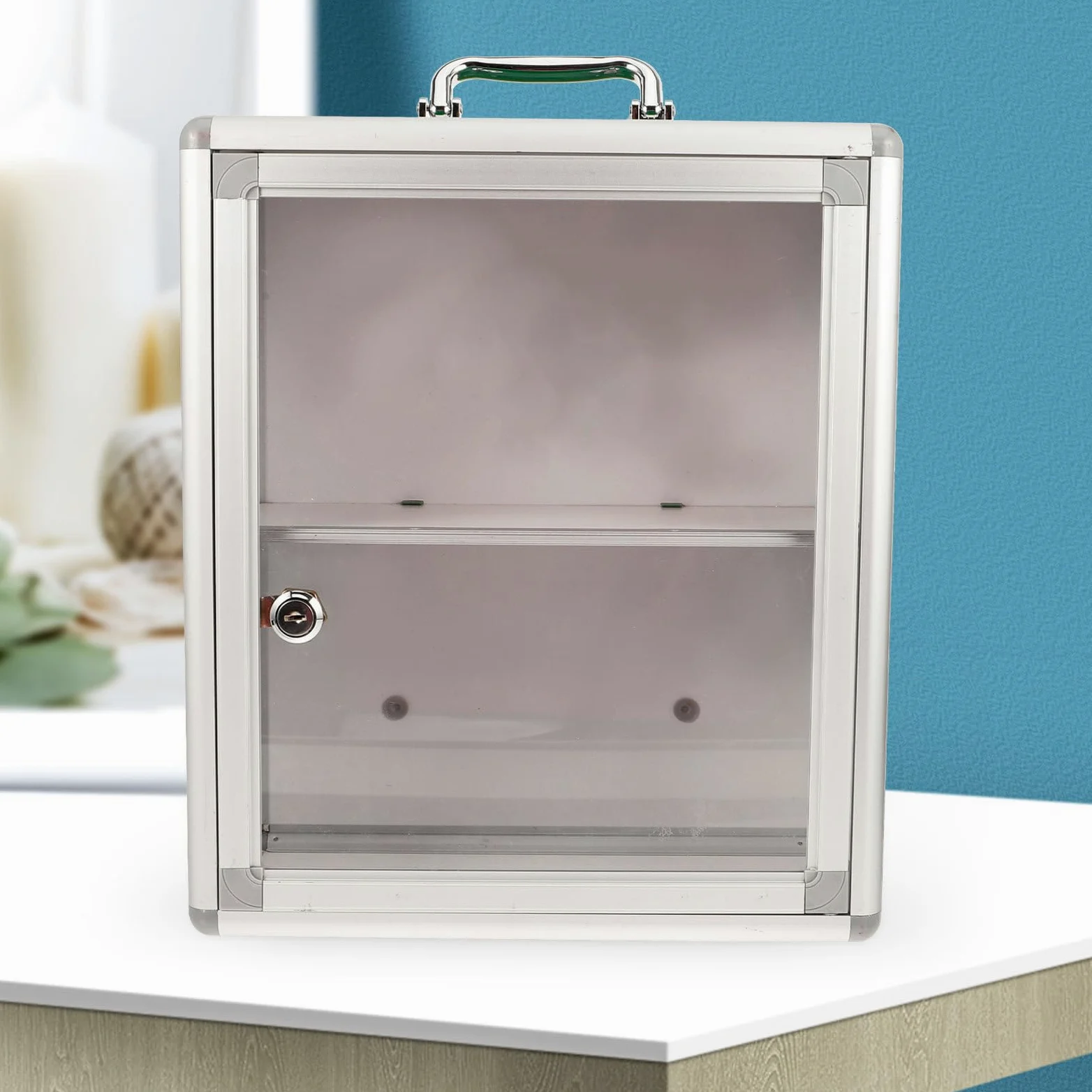 Botiquín de Primeros Auxilios de Pared, Gran Capacidad, Puerta Transparente | Acrílico y Plástico Aleación de Aluminio, Clasificación y Ahorro de Espacio, para Casa y Coche