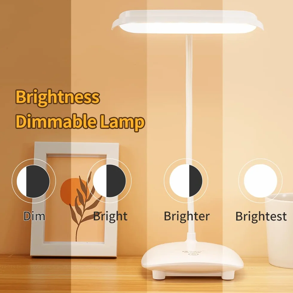 Lampara de Escritorio Recargable 4200mAh LED Tactil 3 Colores 6 Brillos Regulable