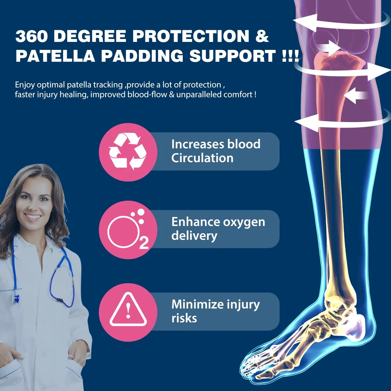 Rodilleras de voleibol rosa, protector de rodilla para niñas y mujeres con almohadillas de alta protección, rodilleras de grado profesional para correr, tenis, yoga, ciclismo, gimnasio