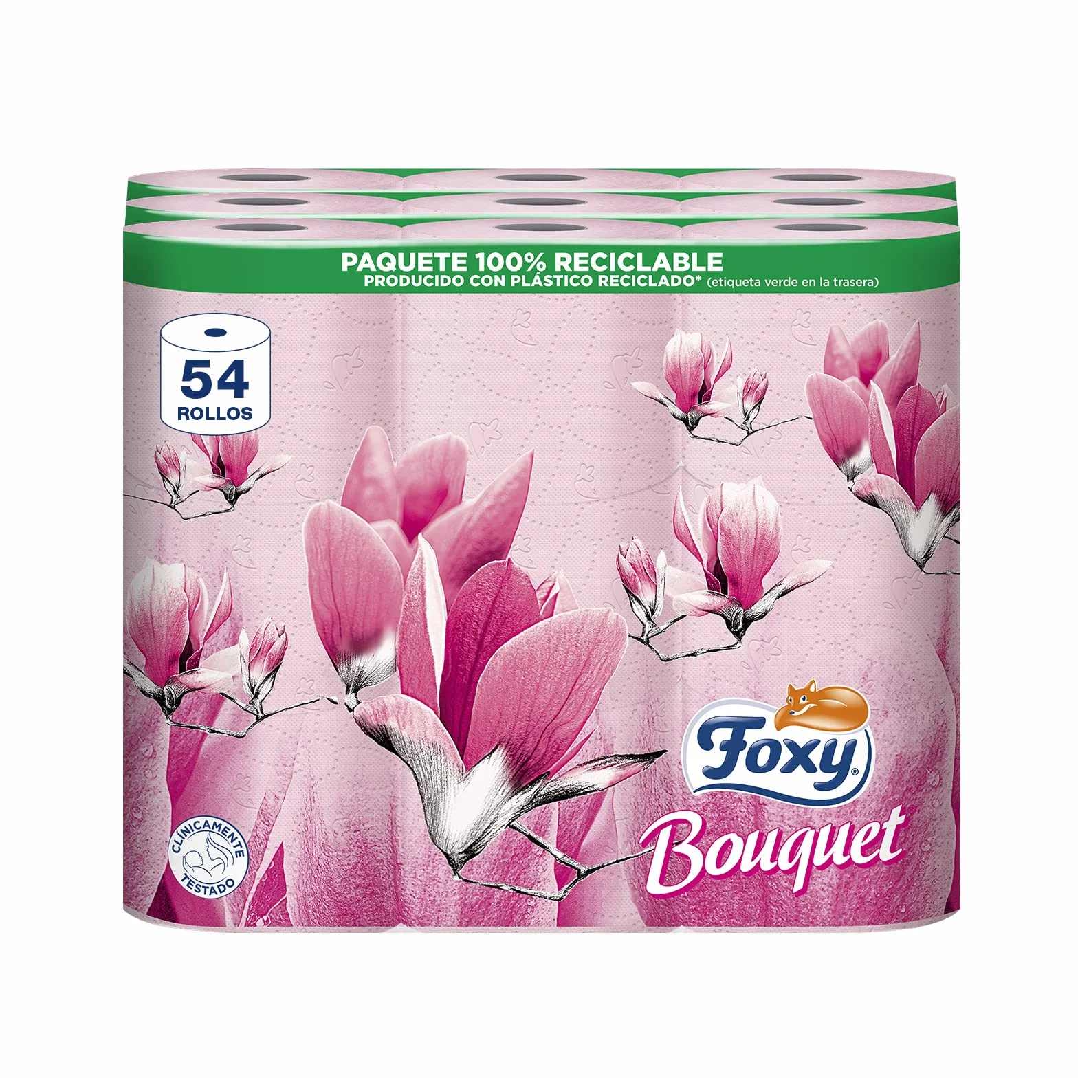 Papel higiénico 54 Triple rollos rosa aroma a rosa PEFC reciclable