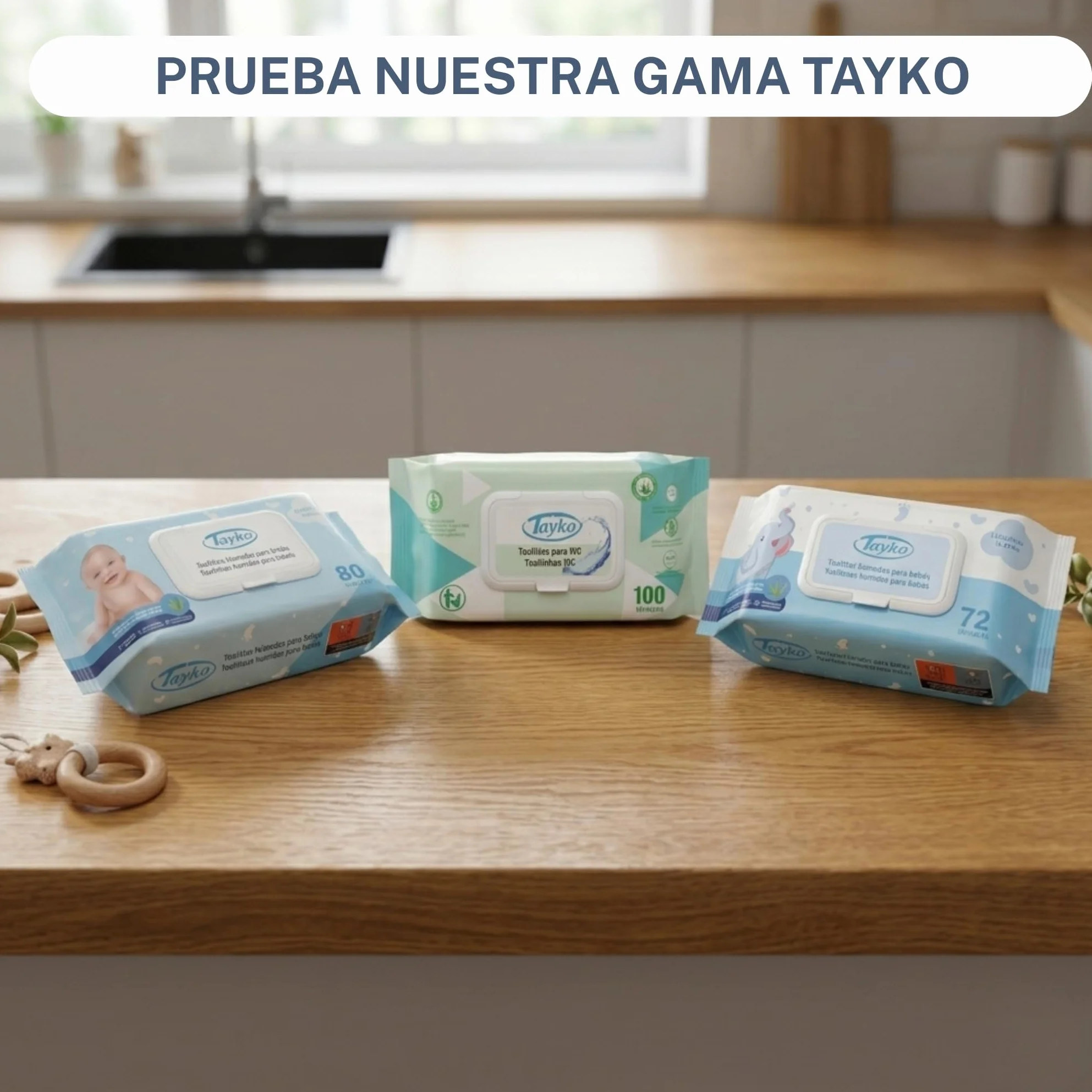 Tayko Toallitas Papel Higiénico Húmedo Aloe Vera 600 toallitas con Tapa Rígida Biodegradables