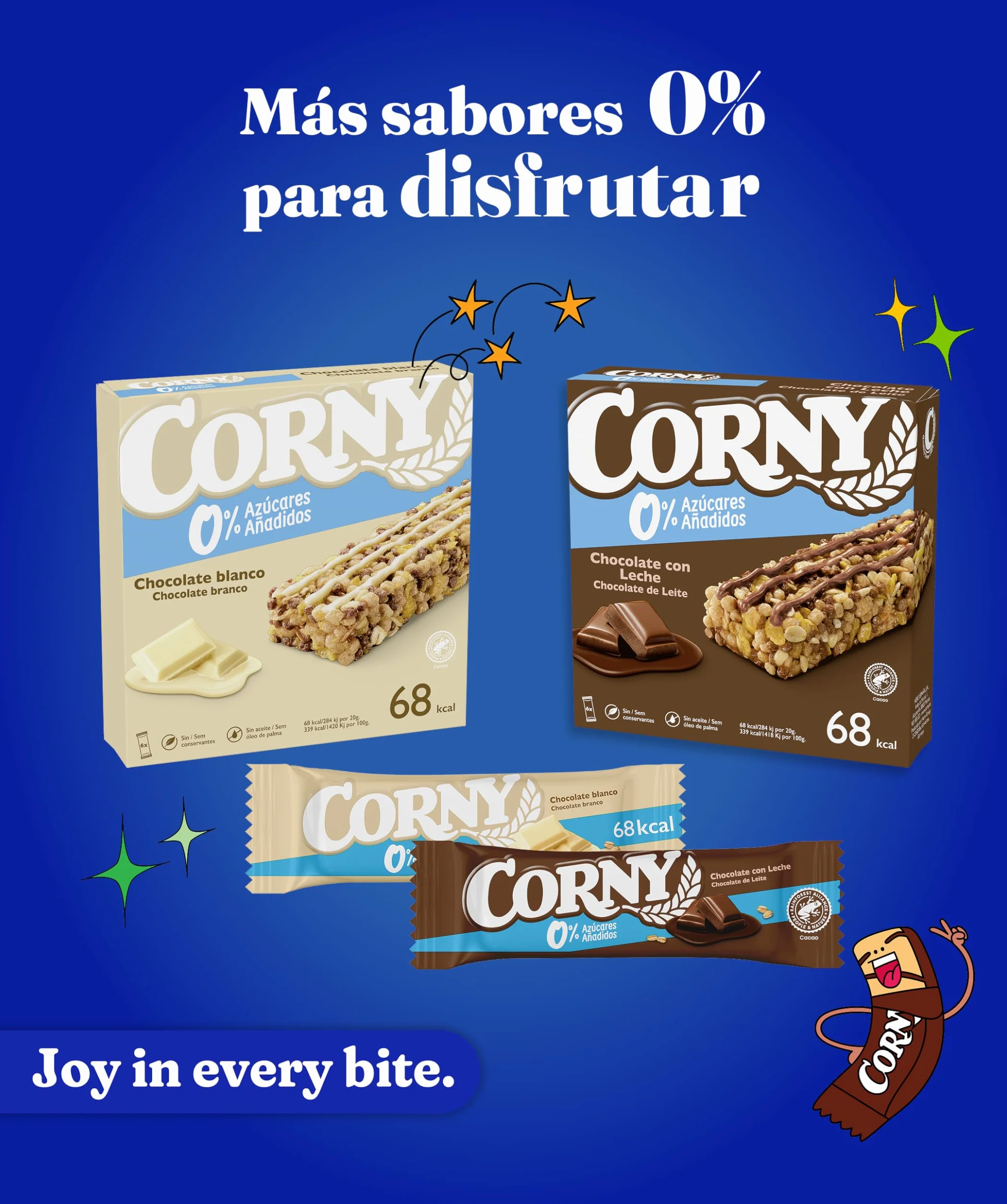 Corny Barrita Sin Azúcares Añadidos Sabor Chocolate 0% Pack 24 x 20g