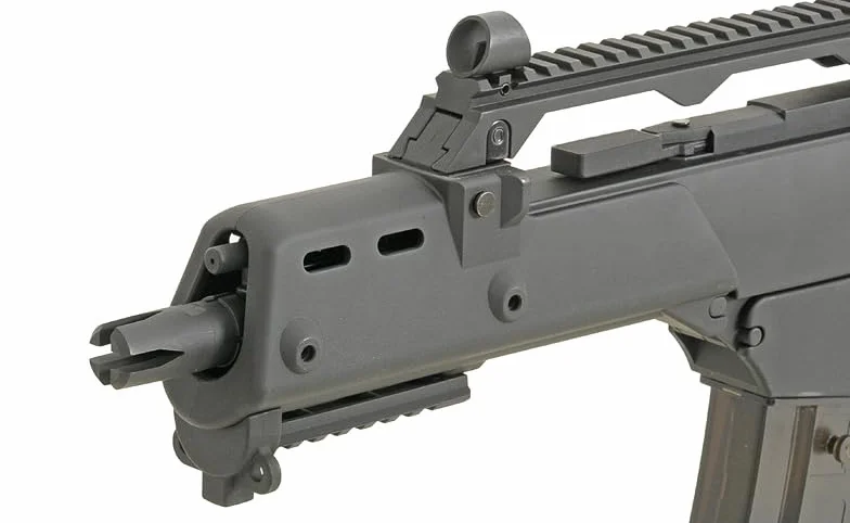Fusil eléctrico de Airsoft G36C CM.011 de Cyma, Color Negro, Gearbox metálico, Culata Plegable, batería y Cargador de 300 Bolas incluidos, 2620 g, 720 mm de Longitud