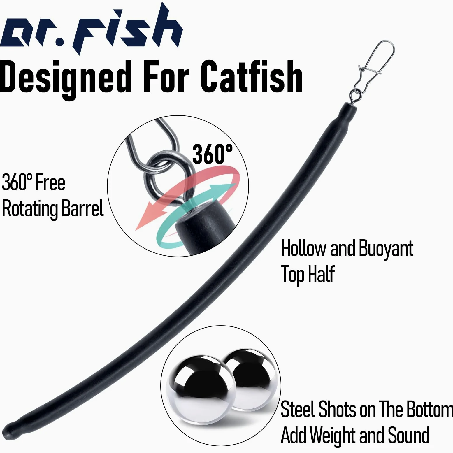 Dr.Fish Paquete de 6 pesos de arrastre para pesca de gato, arrastre a la deriva, plomos de búsqueda inferior, pesas de plomo para pesca de bagre, pesos, 2 onzas, 3 onzas, 4 onzas