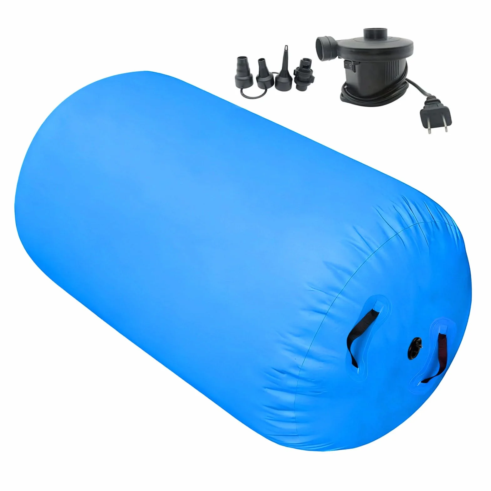 Air Roller - Rodillo de aire inflable para gimnasia, equipo de entrenamiento de resorte trasero con bomba, para animadoras en casa, fitness, juego en interiores, gimnasio, equilibrio, práctica de