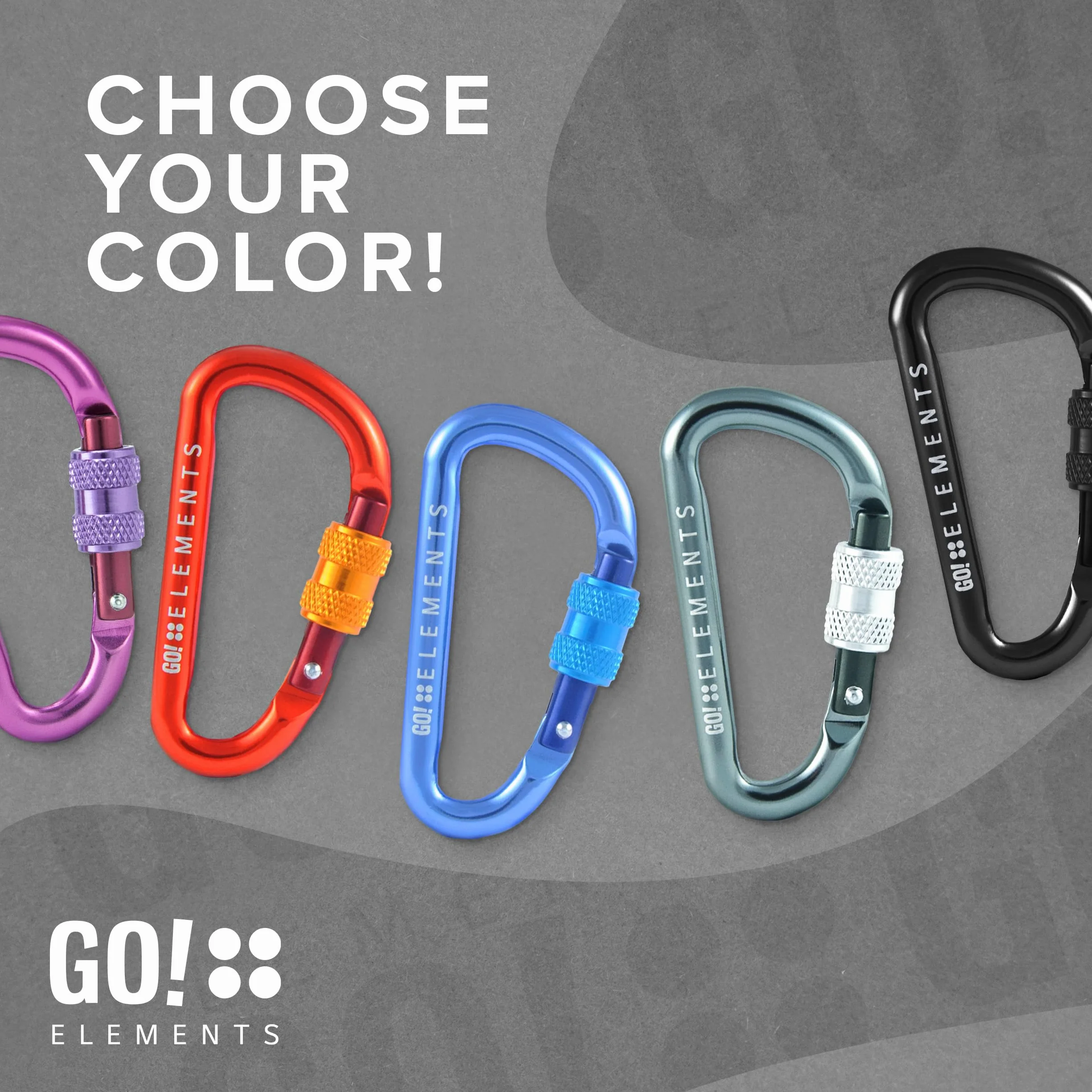 GO!elements Mini Mosquetón Micro 6 con tapón de Rosca, envase de 2 o 6 Unidades !