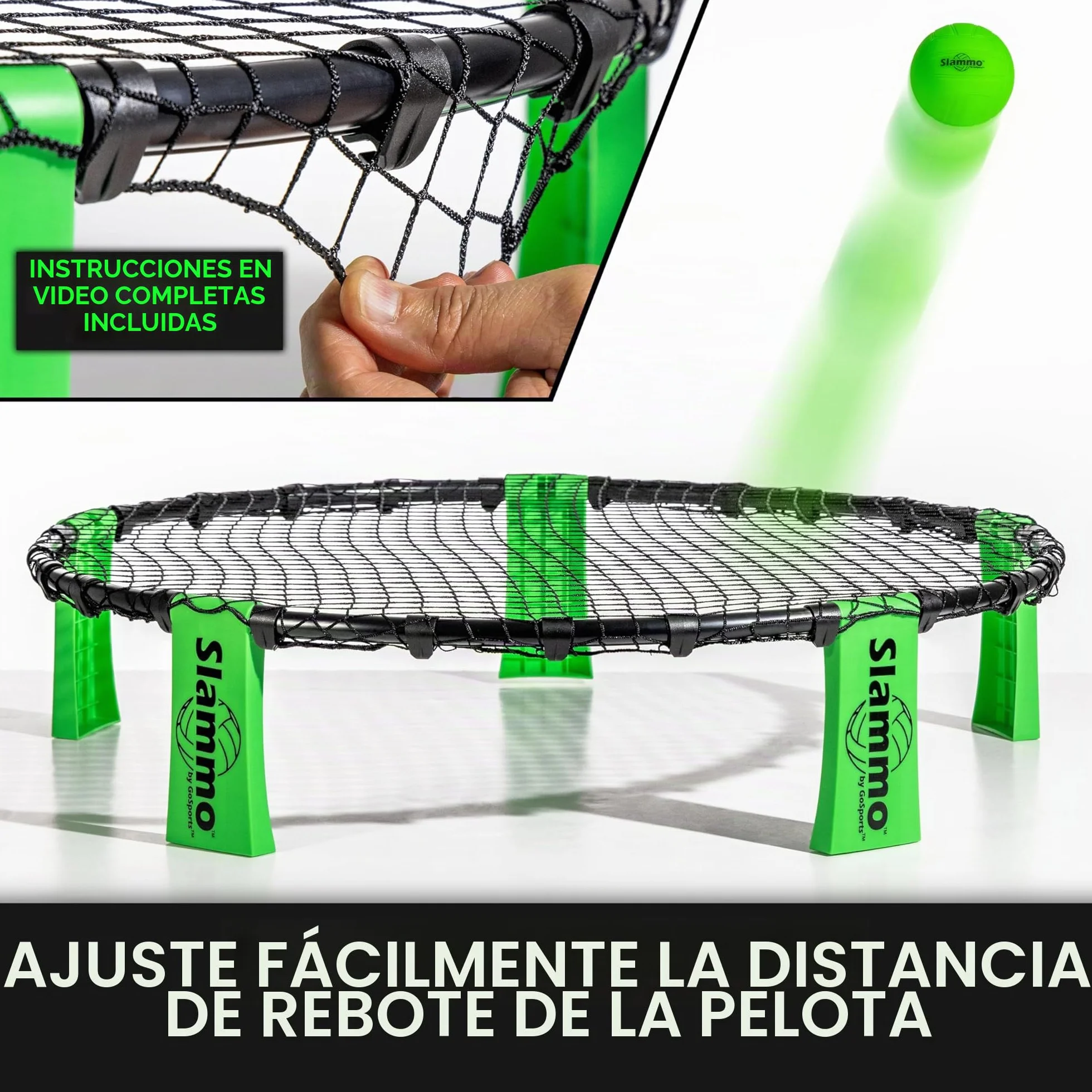 GoSports Slammo Game Set Juego de Red Redonda para Césped al Aire Libre Playa y Portón Trasero