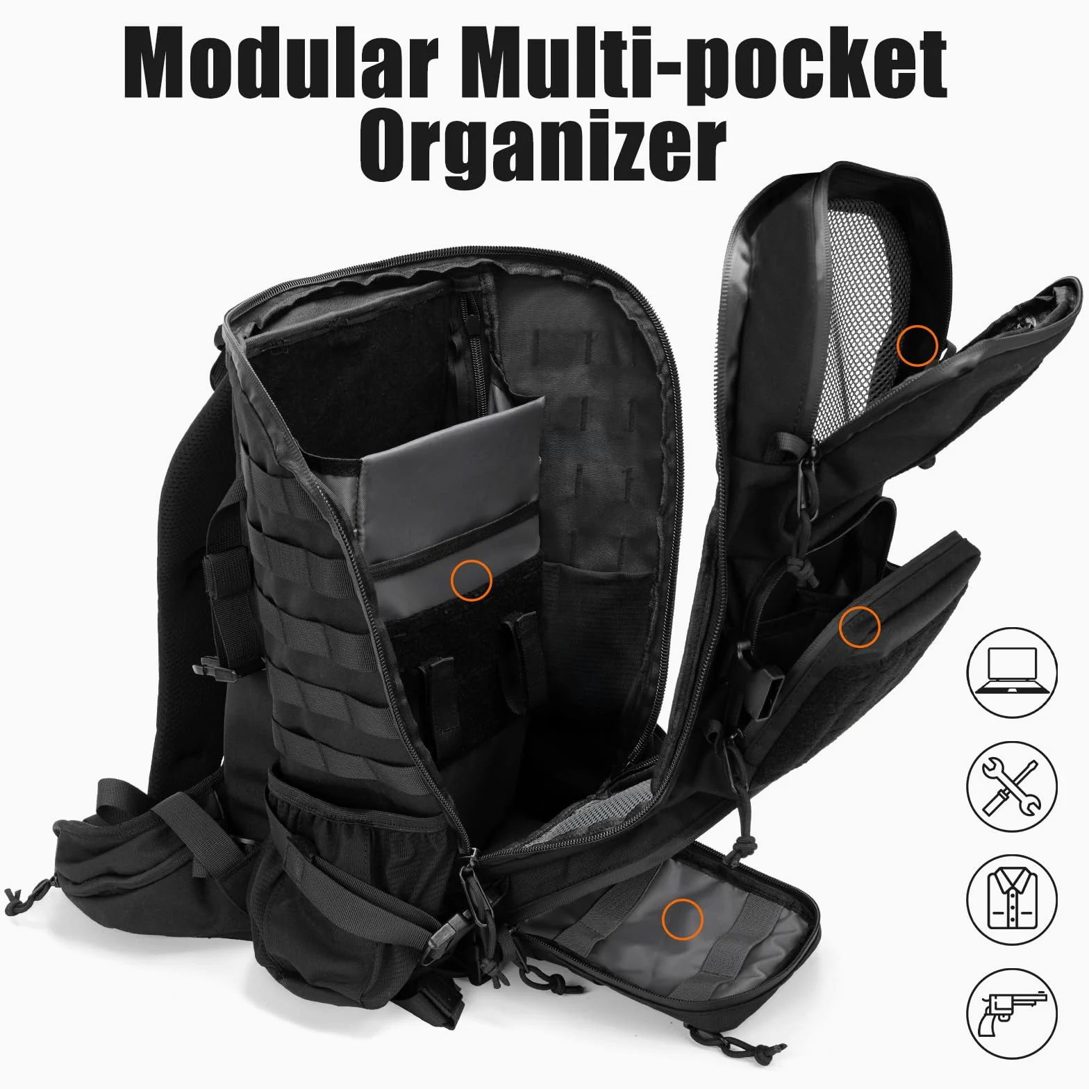 Jueachy Mochila Táctica EDC para Hombre: Mochila Militar de Asalto de 30 Litros con Sistema MOLLE Ideal para Senderismo Gimnasio Trabajo y Desplazamientos Diarios