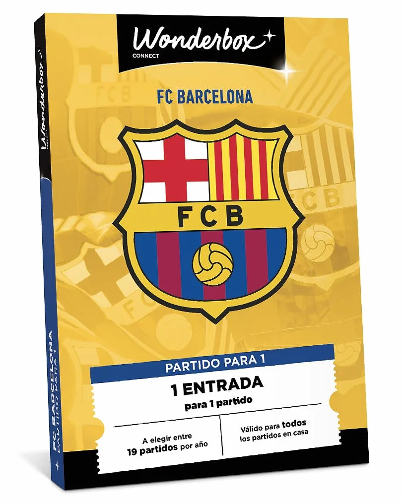 WONDERBOX Connect - Caja Regalo - FC Barcelona - 1 Entrada para 1 Partido - para Todos los Partidos en casa - Spotify Camp NOU - Válido Durante 27 Meses
