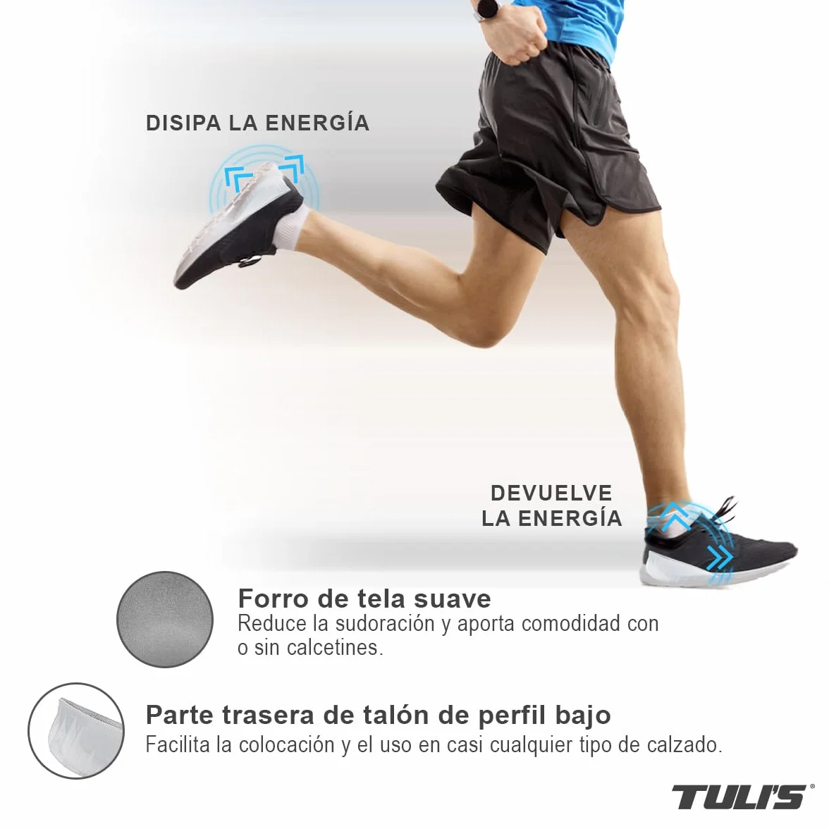 Taloneras de Gel Tuli's So Soft Heavy Duty para Fascitis Plantar, Dolor de Talón, 1 Par, Mediano