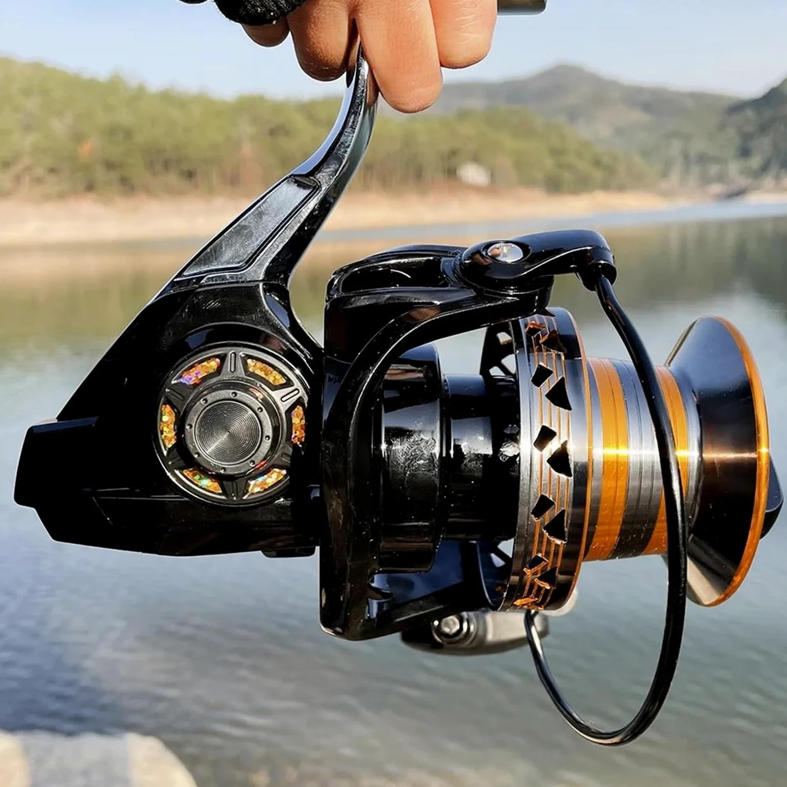 Carretes De Pesca Surfcasting Carrete Pesca Serie 9000 10000 12000 Metal Rueda Lejana Giratoria Arrastre Máximo 30 KG Tiro Largo