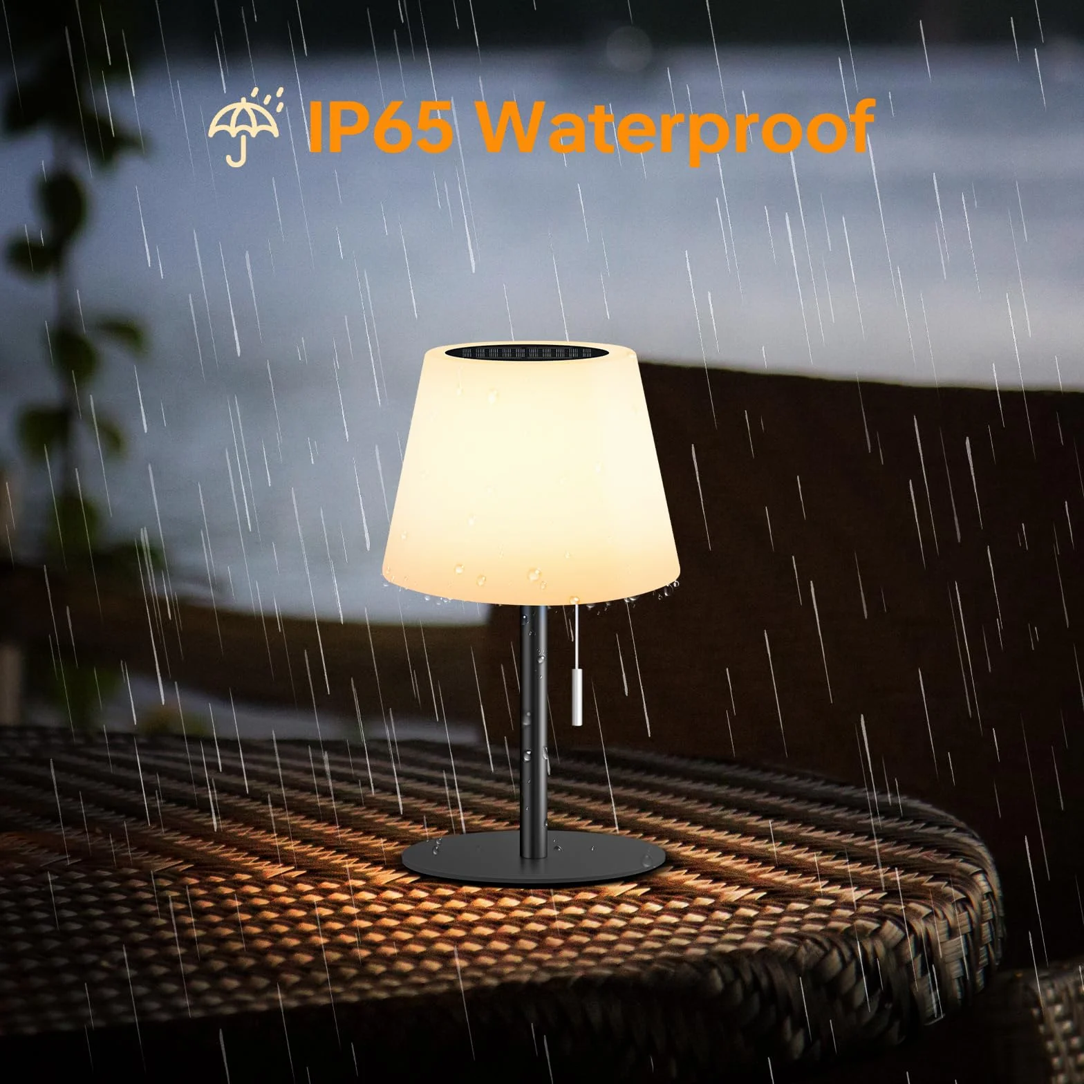 Lámpara de mesa solar LED exterior regulable blanco cálido RGB con sensor de luz para jardín terraza