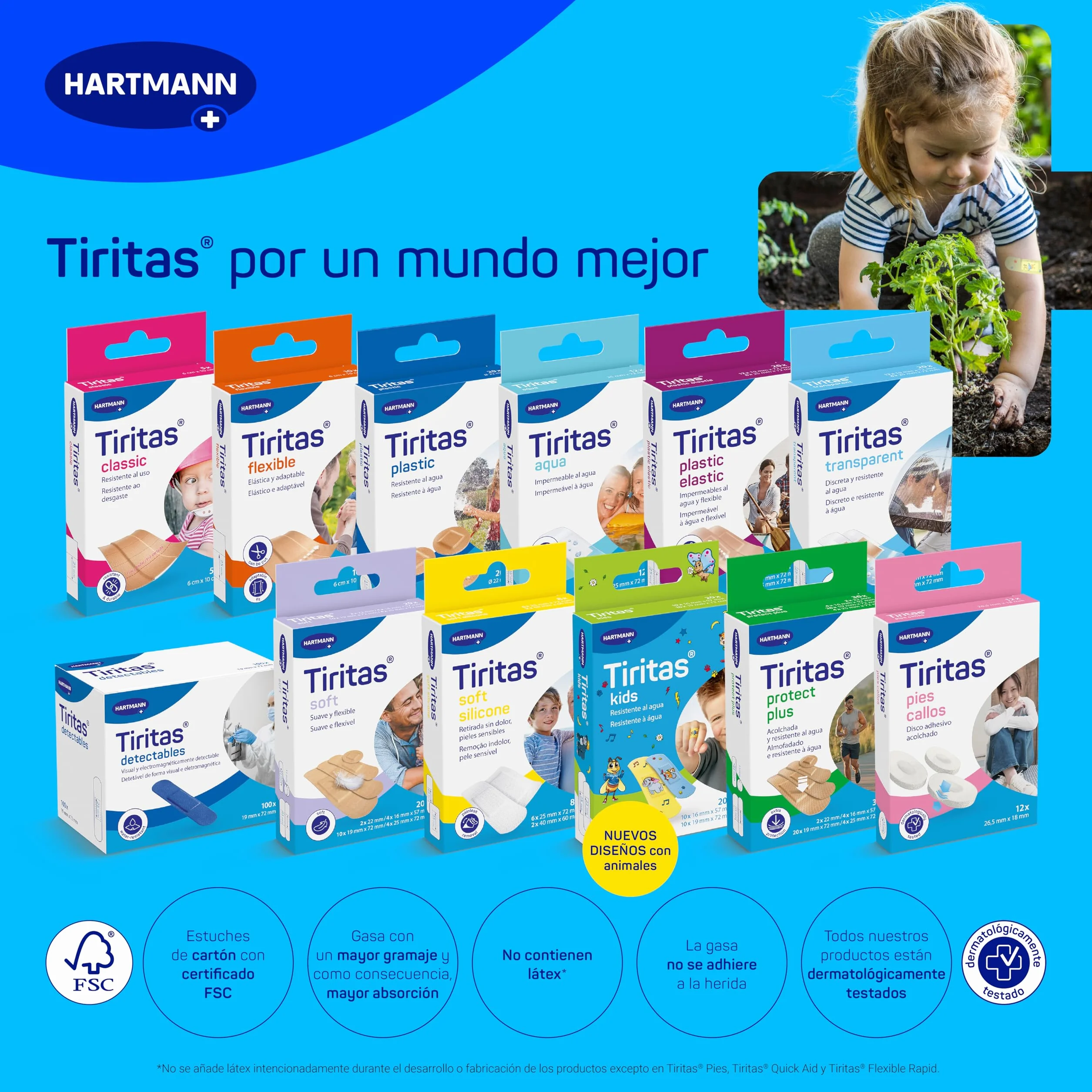 TIRITAS Aqua Kids Apósitos impermeables hipoalergénicos diseño tatuaje piel transpirable 2 tamaños 12 unidades