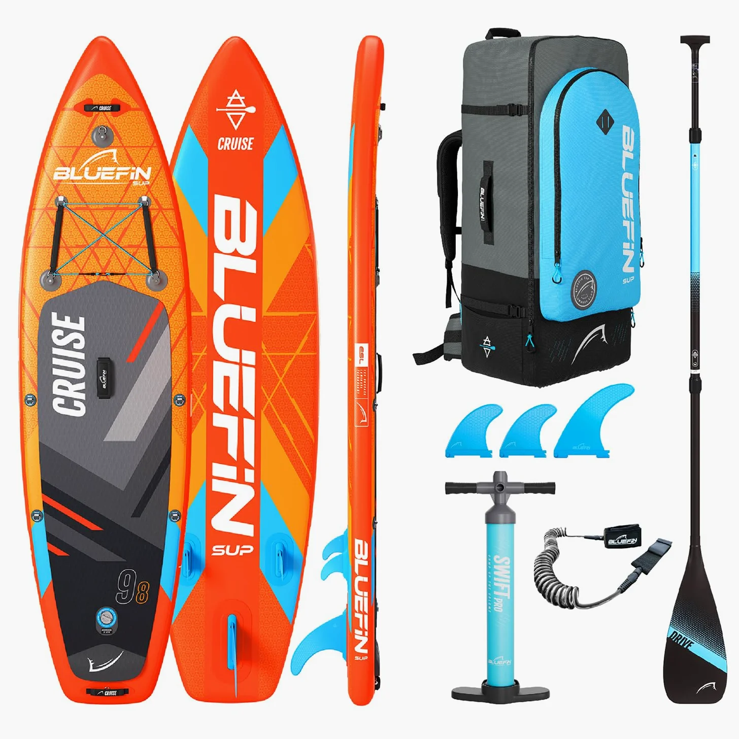 Tabla de Paddle Surf Hinchable Bluefin Cruise 9'8 / Tabla de Sup para Adultos y Niños/Sup Bluefin Cruise/Portátil y Fácil de Transportar/Incluye Accesorios para Tabla de Padle Surf