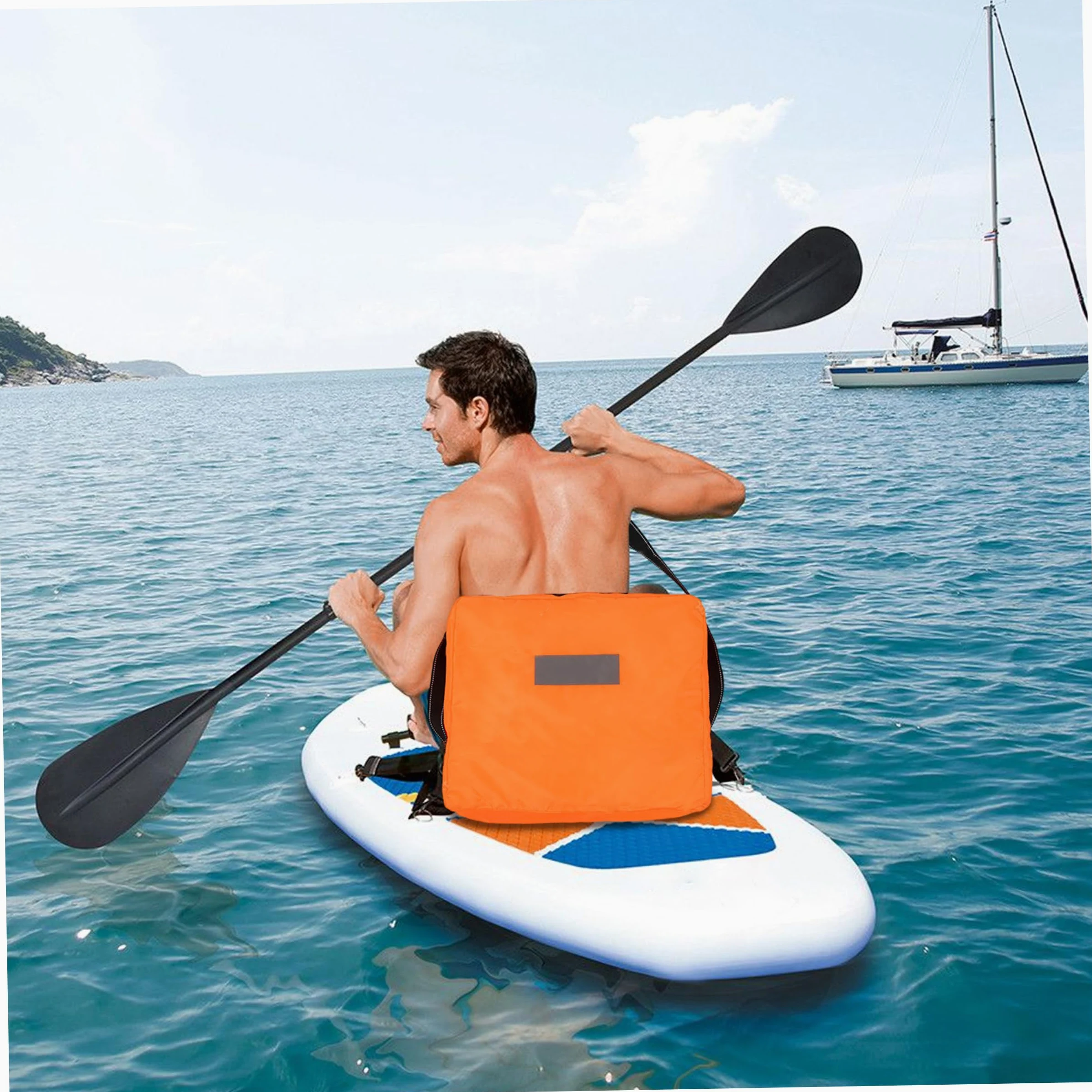 Salvavidas 2 Piezas Dispositivo de flotación arrojadizo para Barco Dispositivo de flotación arrojadizo Cojín Salvavidas para Barco Oxford Grueso e Impermeable Naranja de Alta Visibilidad
