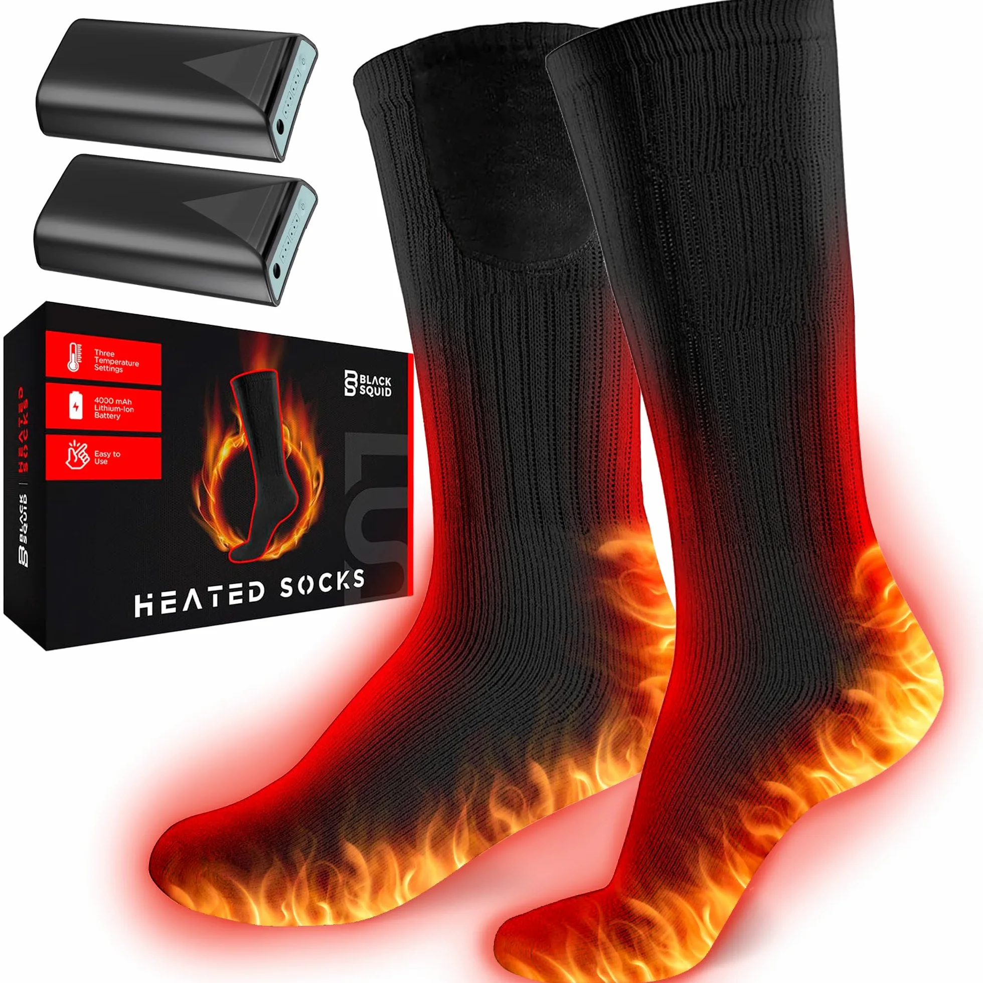 Calcetines térmicos recargables para hombres y mujeres, calentador de pies lavable a pilas para esquí y caza, calcetines eléctricos de invierno para trabajo, botas, dormir, cama, interior, exterior