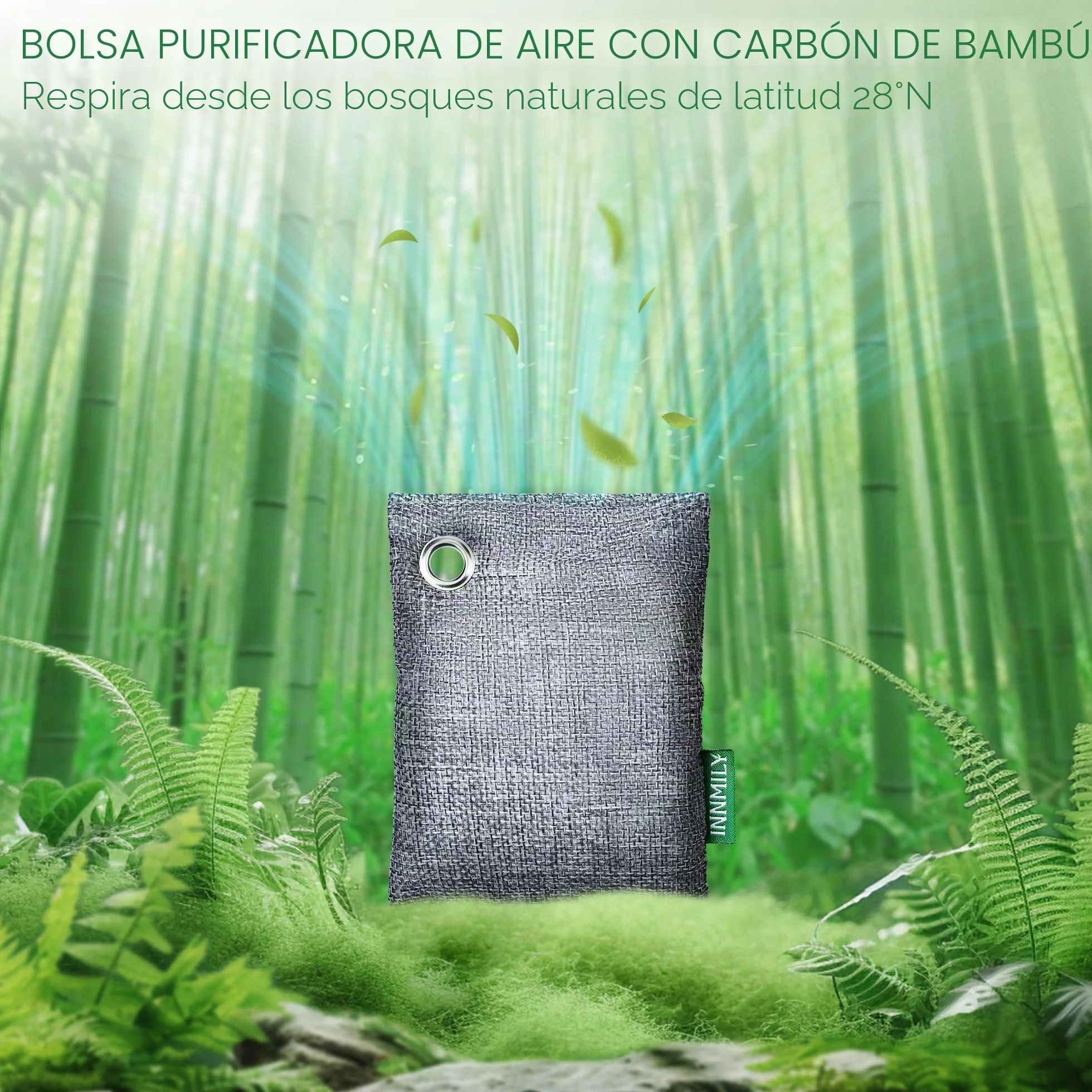 Absorbedor de olores de carbón activado, paquete de 8 ganchos, bolsas purificadoras de aire de carbón de bambú