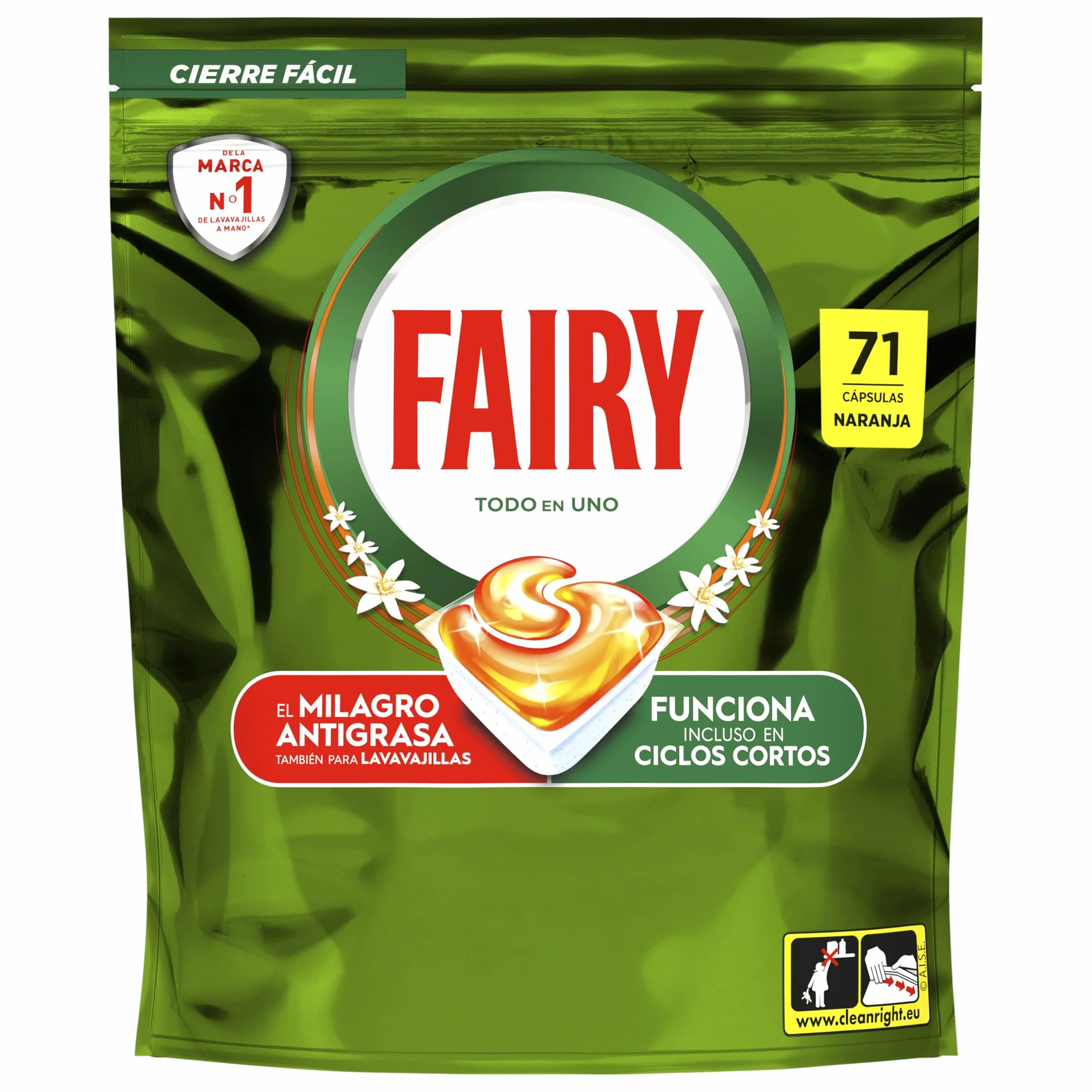 Fairy Original Todo En Uno Cápsulas Lavavajillas 71 Unidades