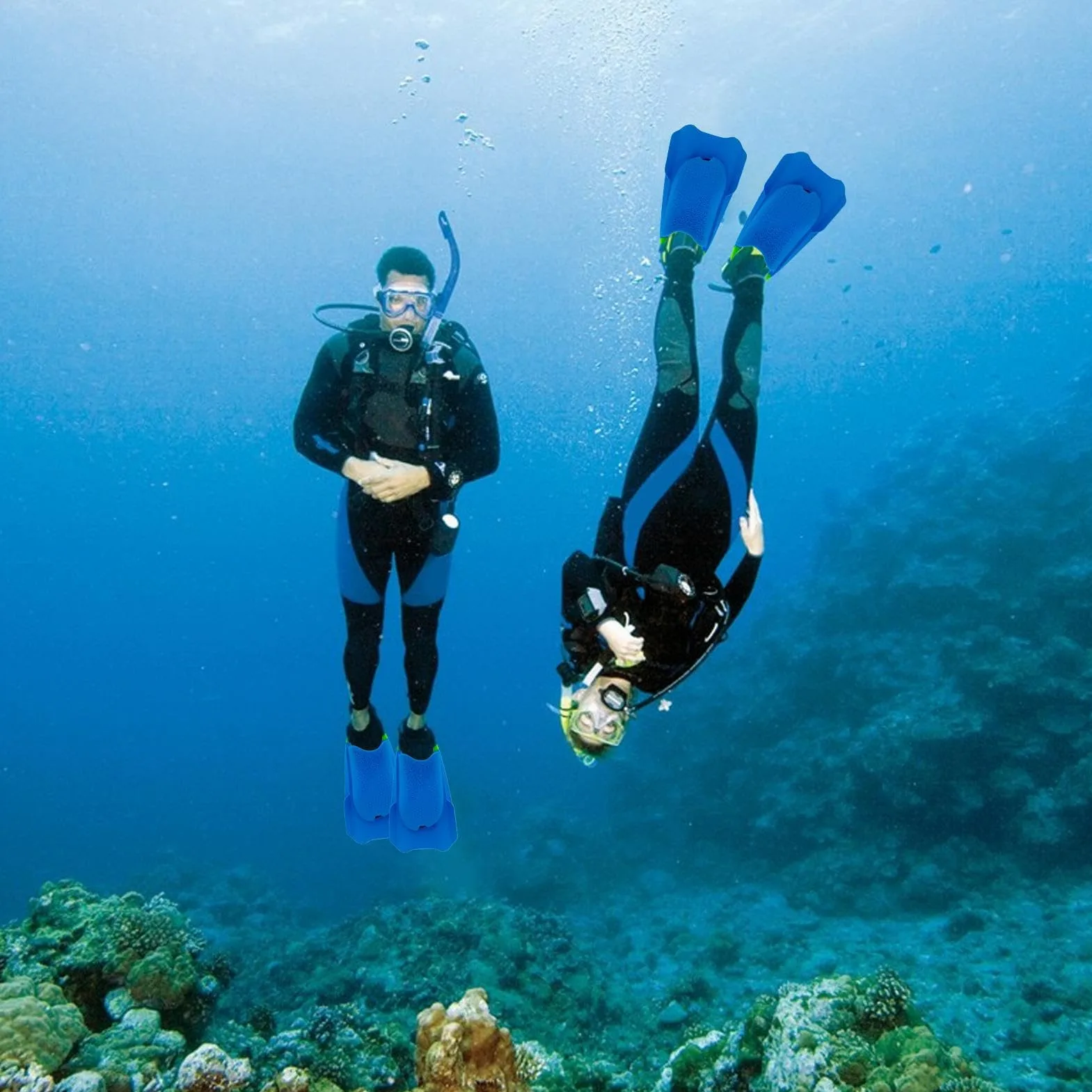 Aletas para Natación | Aletas De Tacón Abierto Portátil Corto,Aletas De Tamaño De Viaje - Adecuado Para Hombres Y Mujeres Para Uso En Piscina, En El Mar, Buceo, Buceo, Natación Y Entrenamiento
