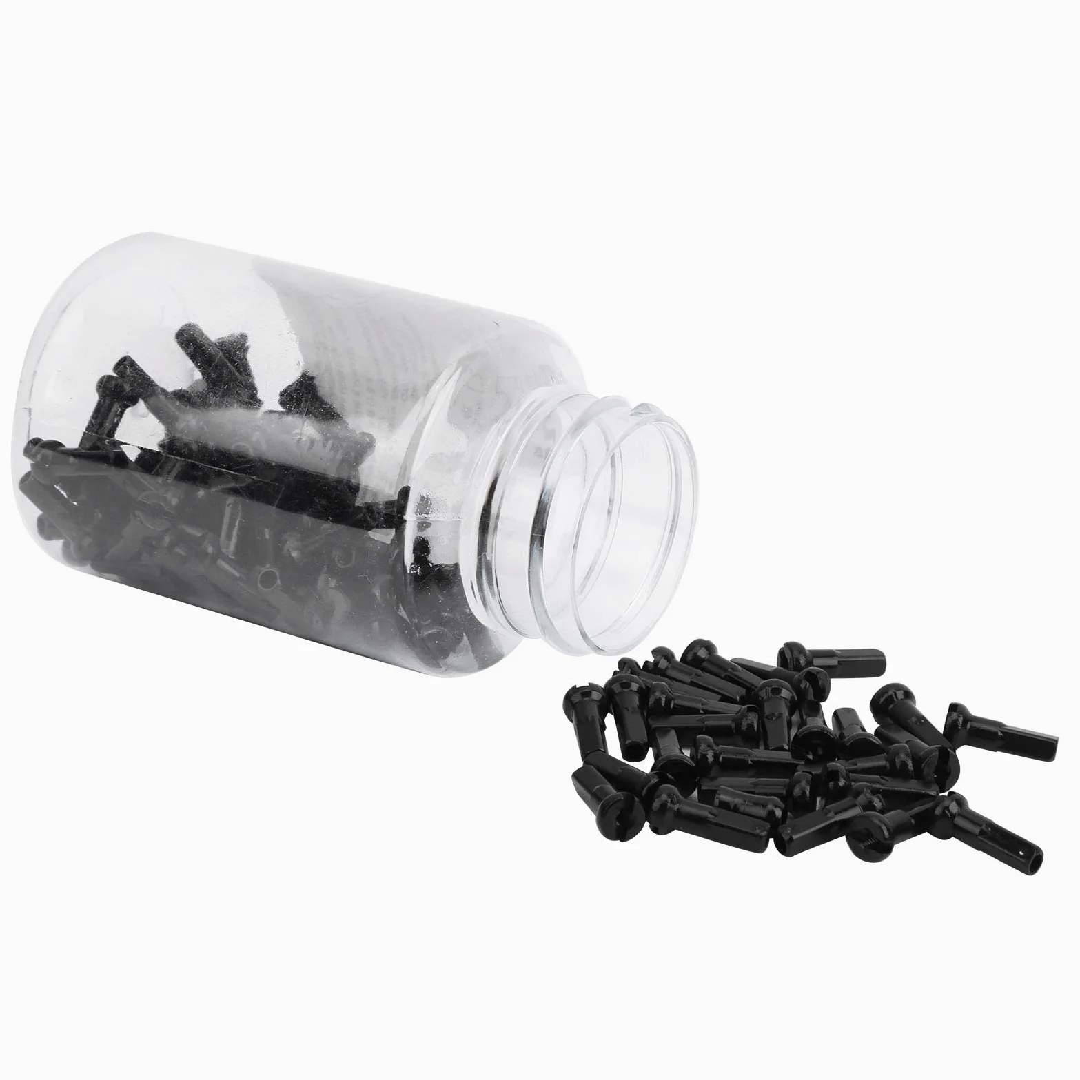 100 fundas para radios de bicicleta, pezón de aleación de aluminio, tapa de radios de bicicleta para radios de bicicleta con diámetro interior de 2 mm, color negro