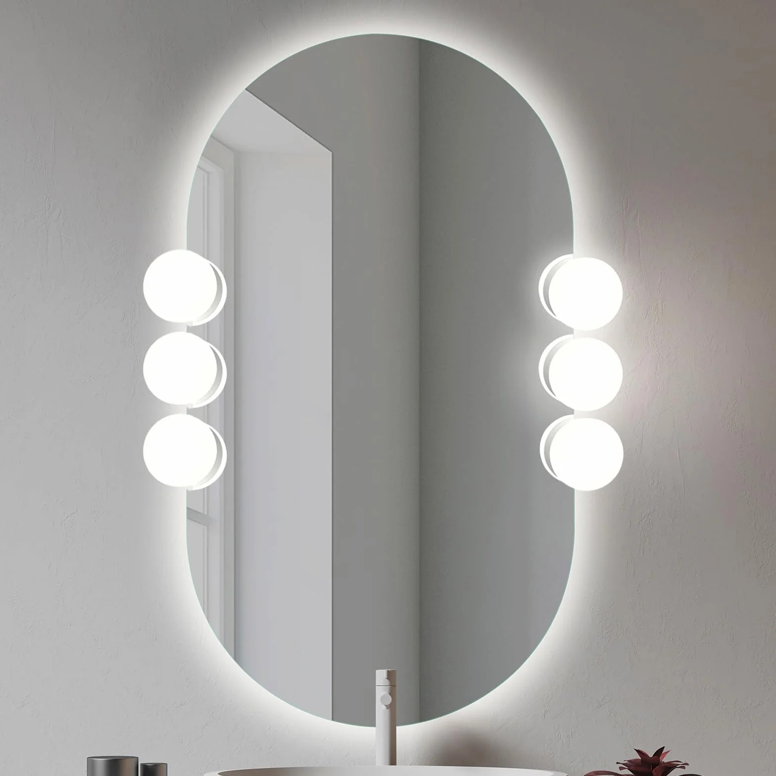 Aplique Redondo para Espejo con Luz Blanca Neutra 4000K Ø9cm Modelo Alpha
