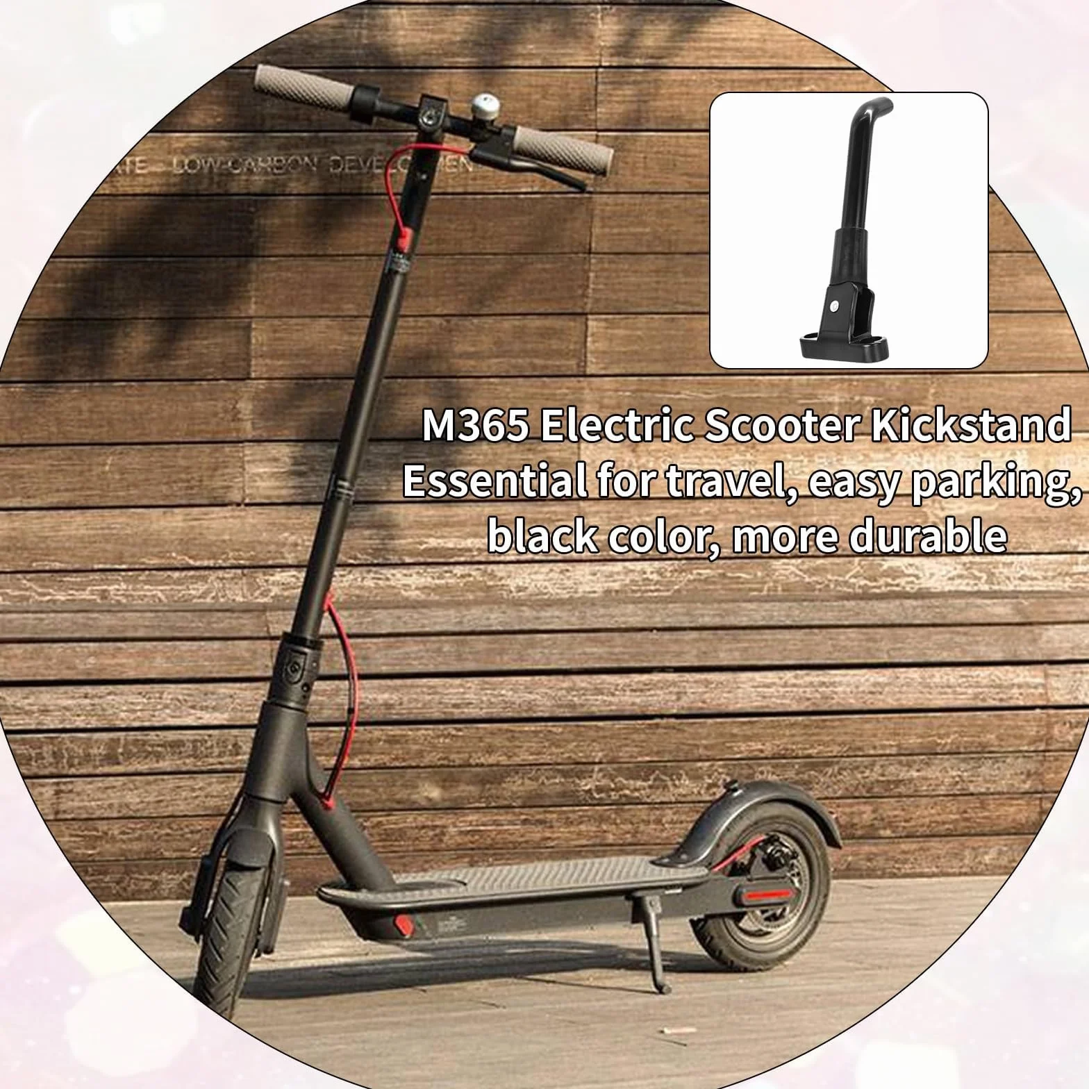 Soporte universal para patinete eléctrico compatible con Xiaomi M365/Pro/Pro2/1S/Scooter 3. Soporte lateral plegable, aluminio, incluye 2 tornillos, fácil montaje, resistente, color negro